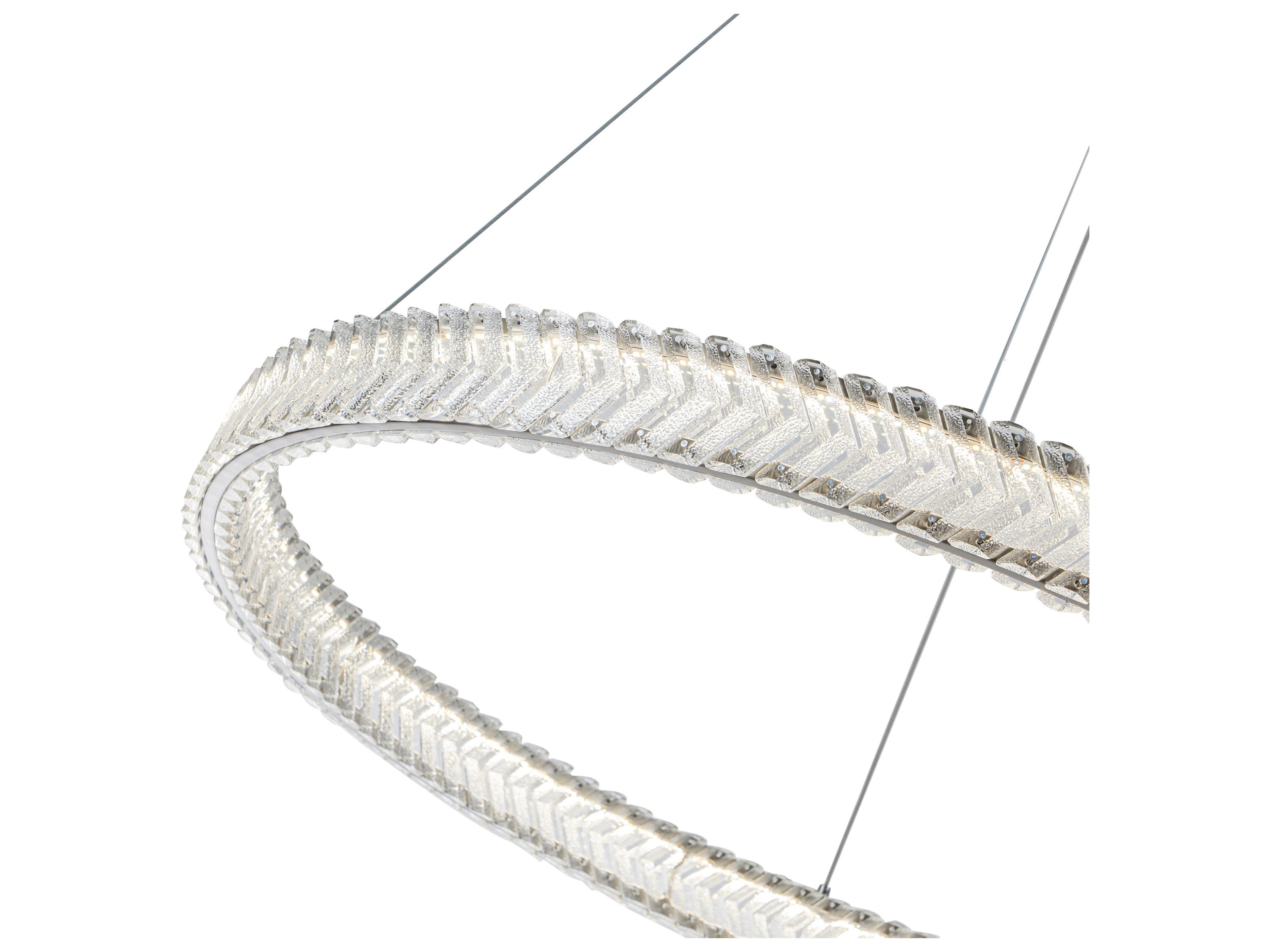 Artcraft Chevron Brushed Nickel Round Pendant