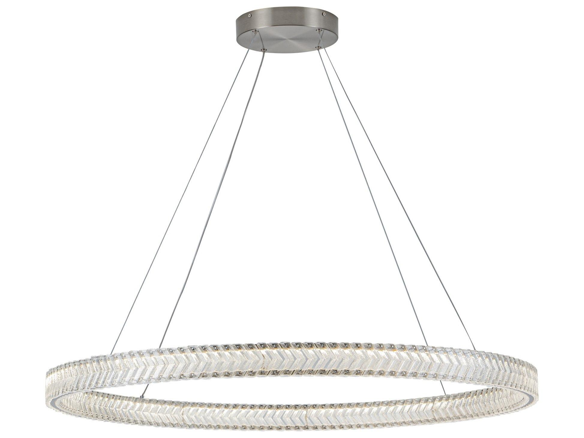 Artcraft Chevron Brushed Nickel Round Pendant