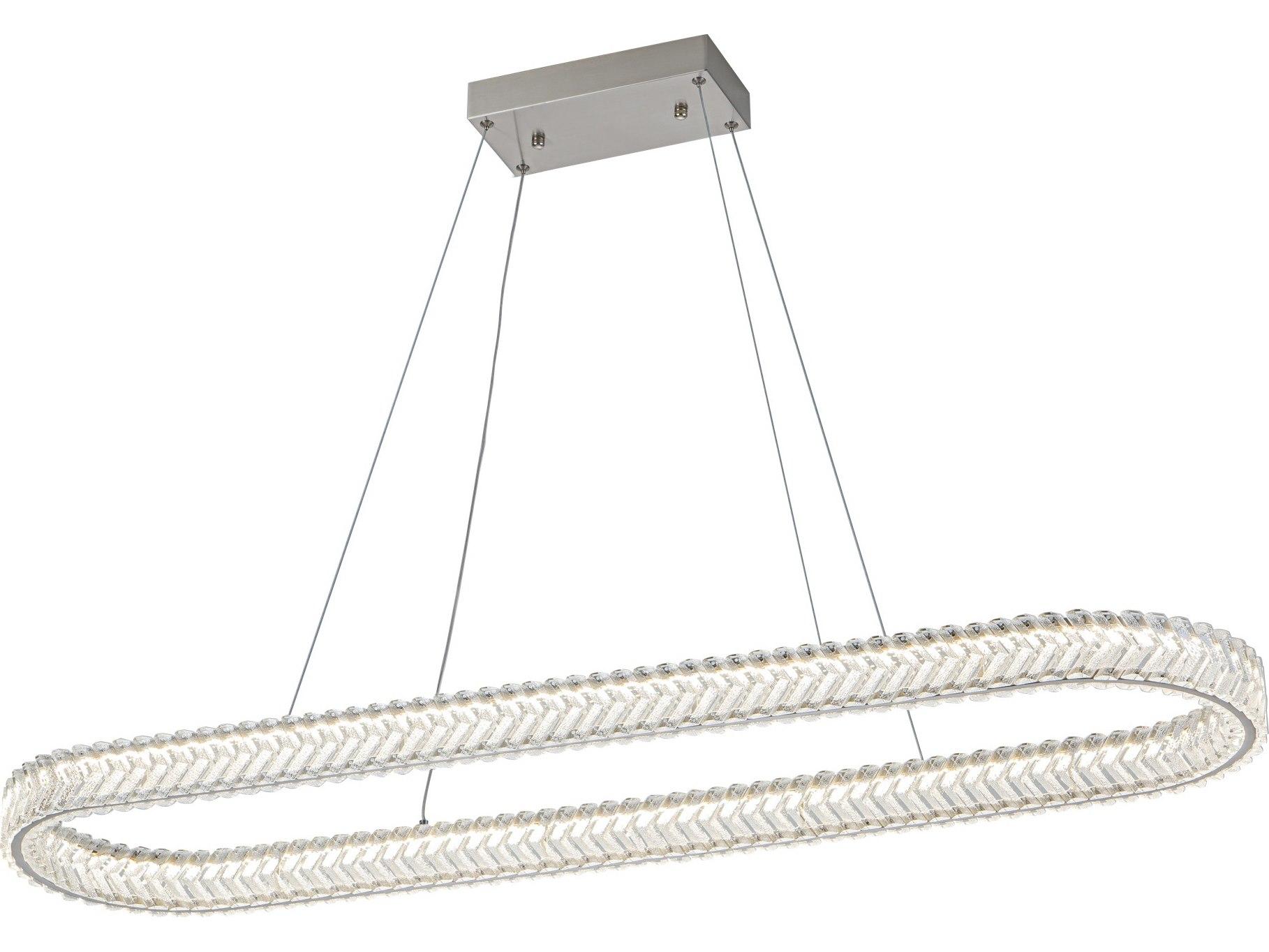 Artcraft Chevron Brushed Nickel Linear Island Pendant