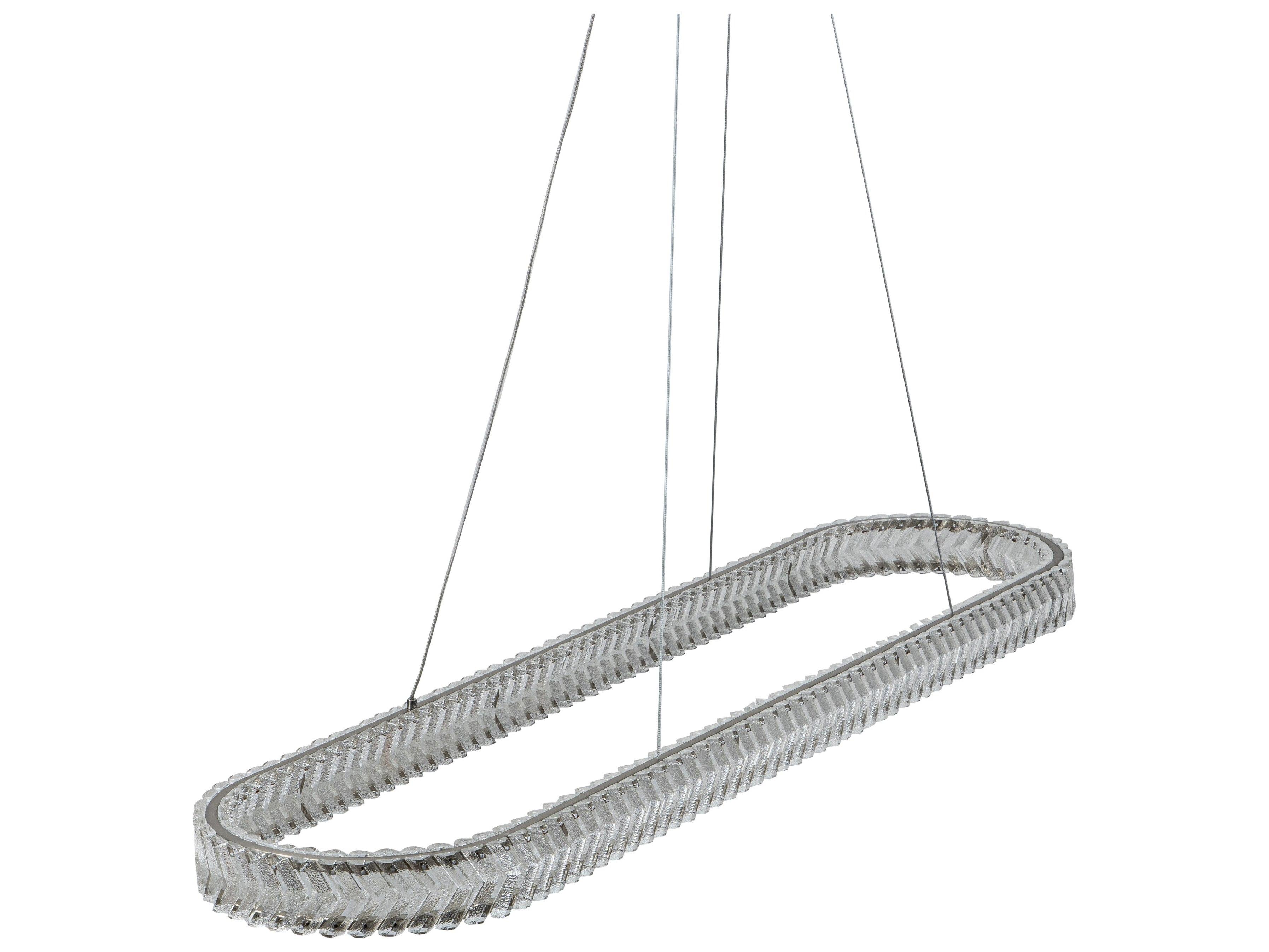 Artcraft Chevron Brushed Nickel Linear Island Pendant