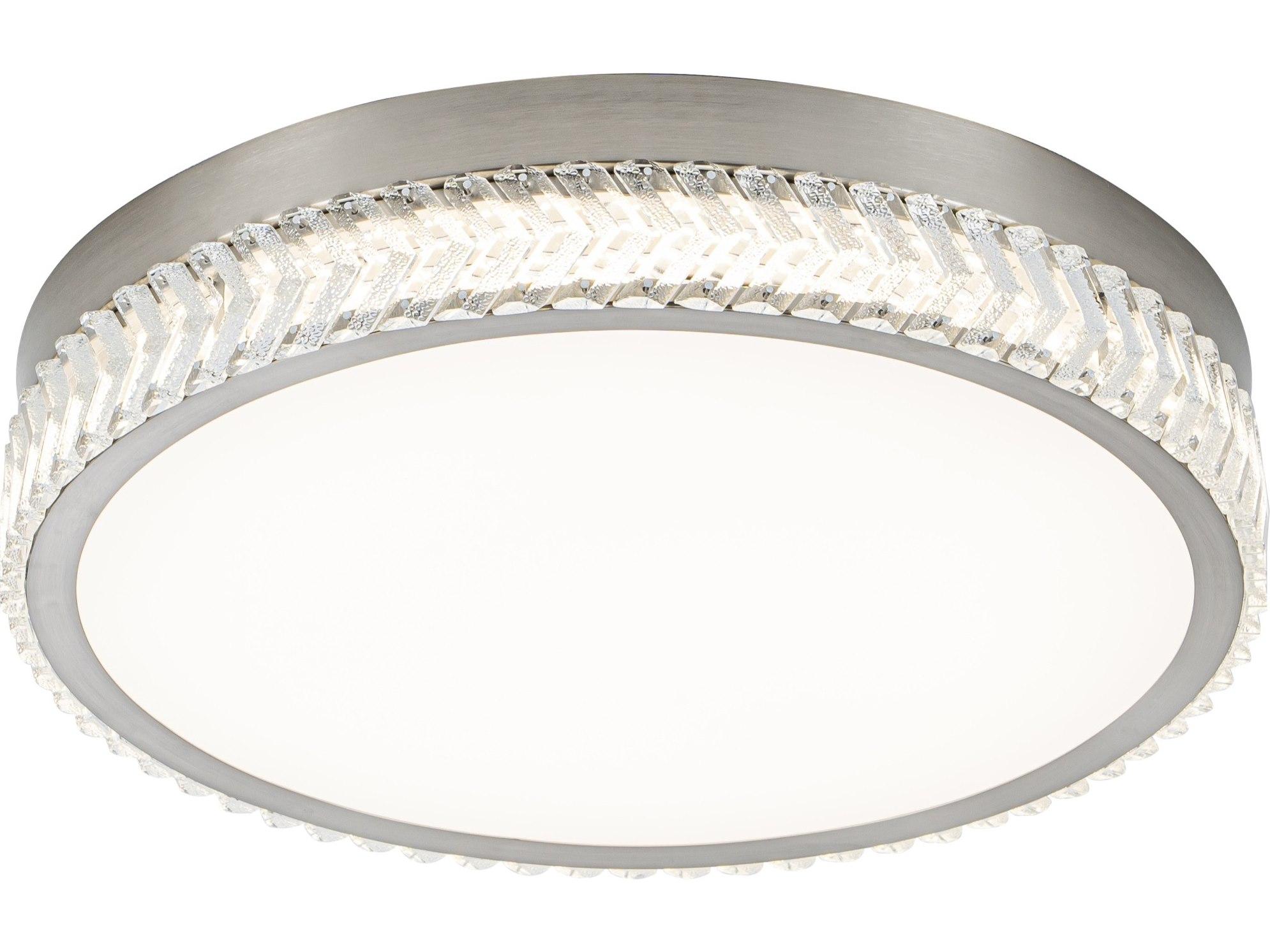 Artcraft Chevron Brushed Nickel Round Flush Mount