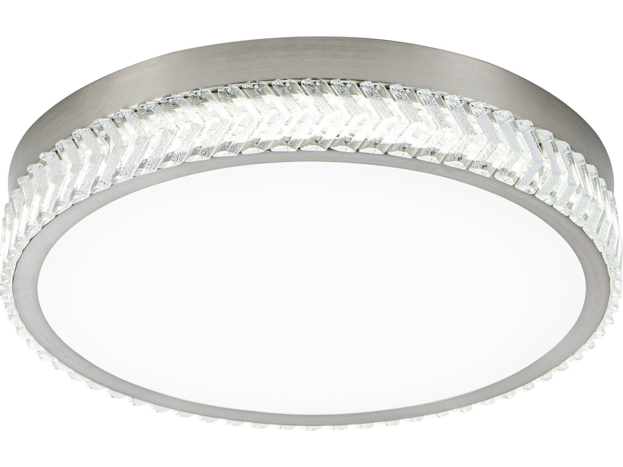 Artcraft Chevron Brushed Nickel Round Flush Mount