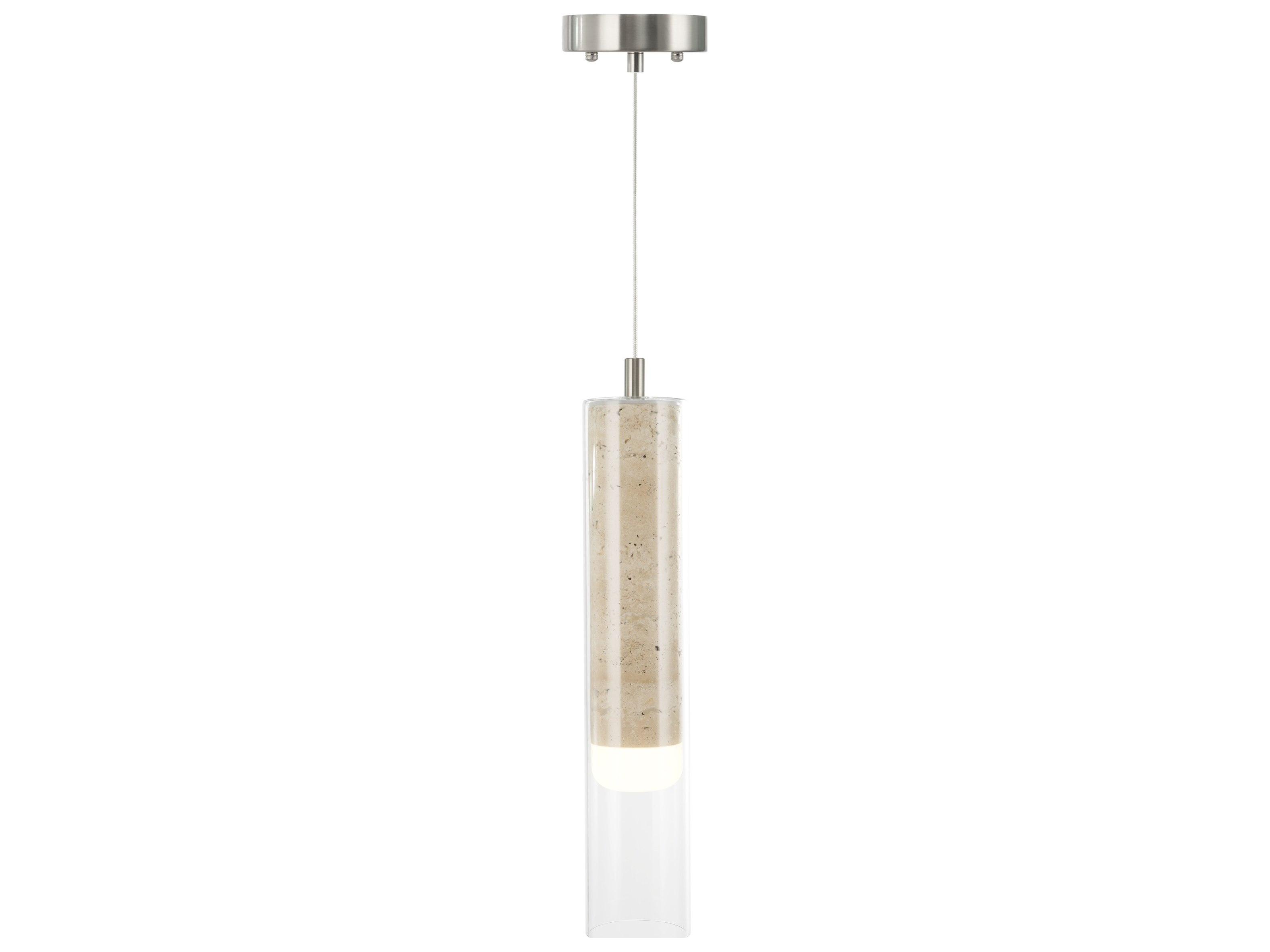 Artcraft Zara 1-Light Brushed Nickel Cylinder Linear Mini Pendant