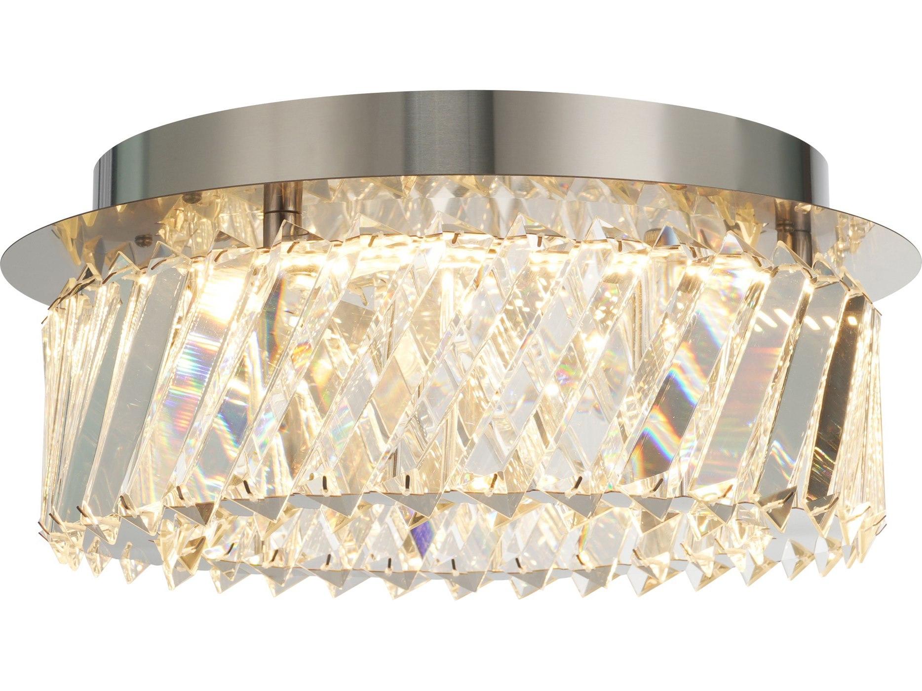 Artcraft Alya 1-Light Polished Nickel Round Flush Mount
