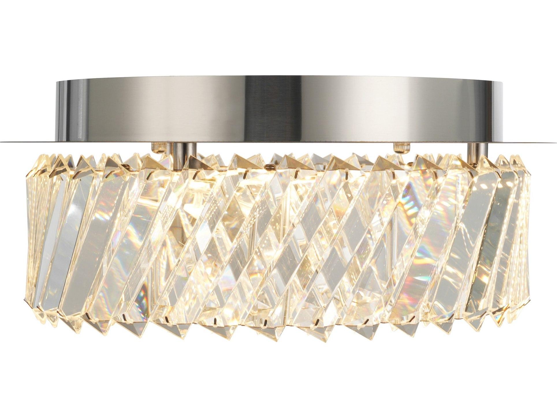 Artcraft Alya 1-Light Polished Nickel Round Flush Mount