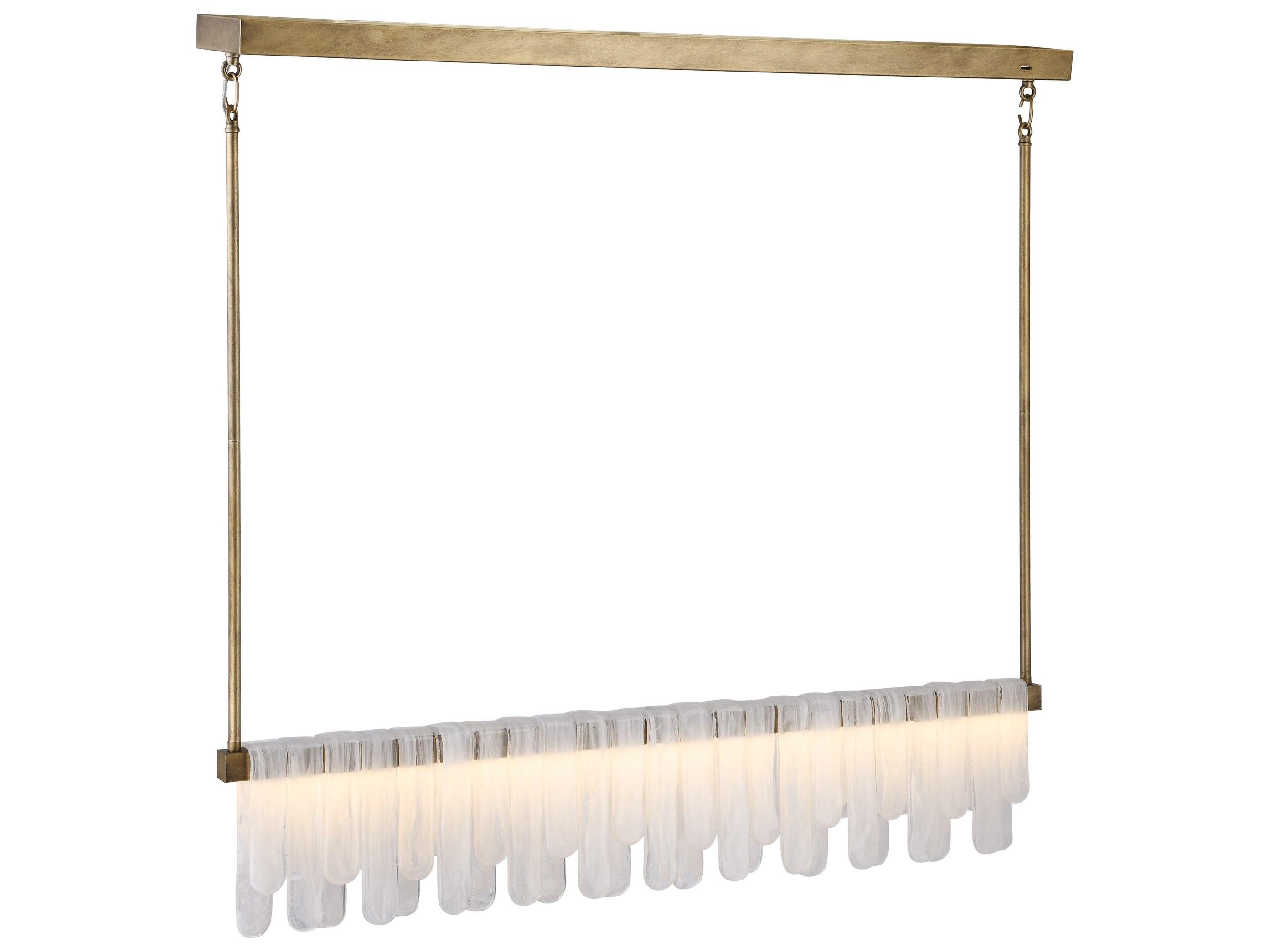 Artcraft Roselle 1-Light Legacy Brass Linear Island Pendant