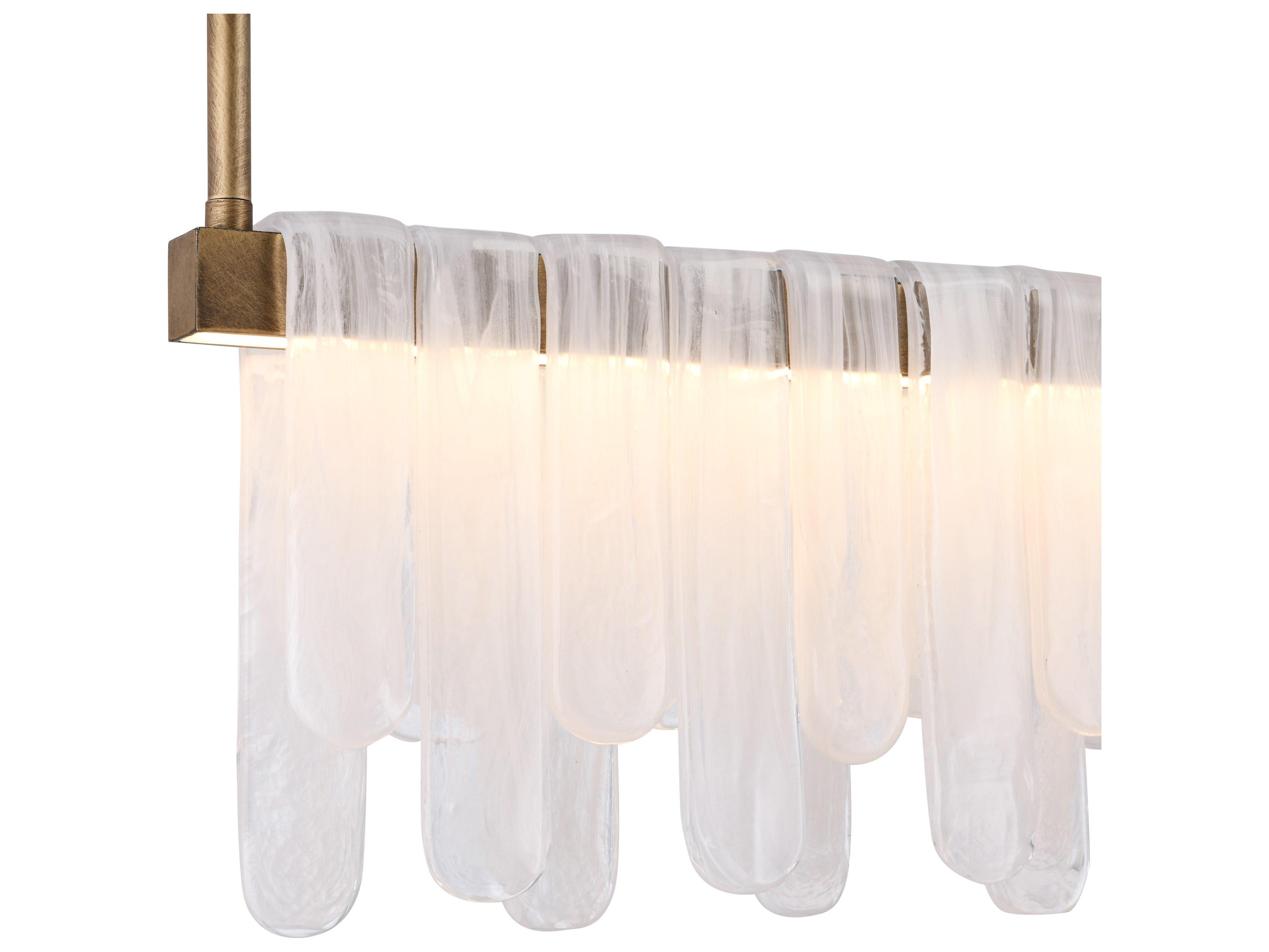 Artcraft Roselle 1-Light Legacy Brass Linear Island Pendant