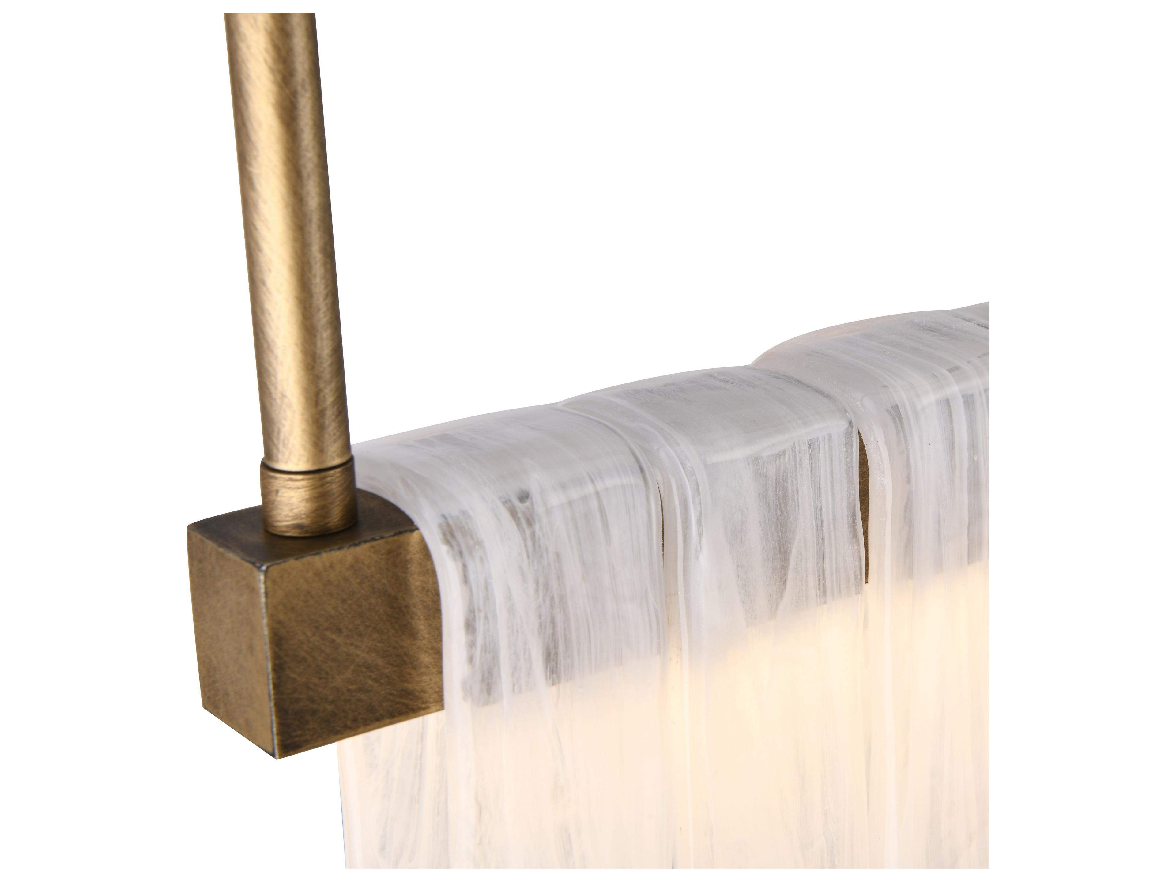 Artcraft Roselle 1-Light Legacy Brass Linear Island Pendant