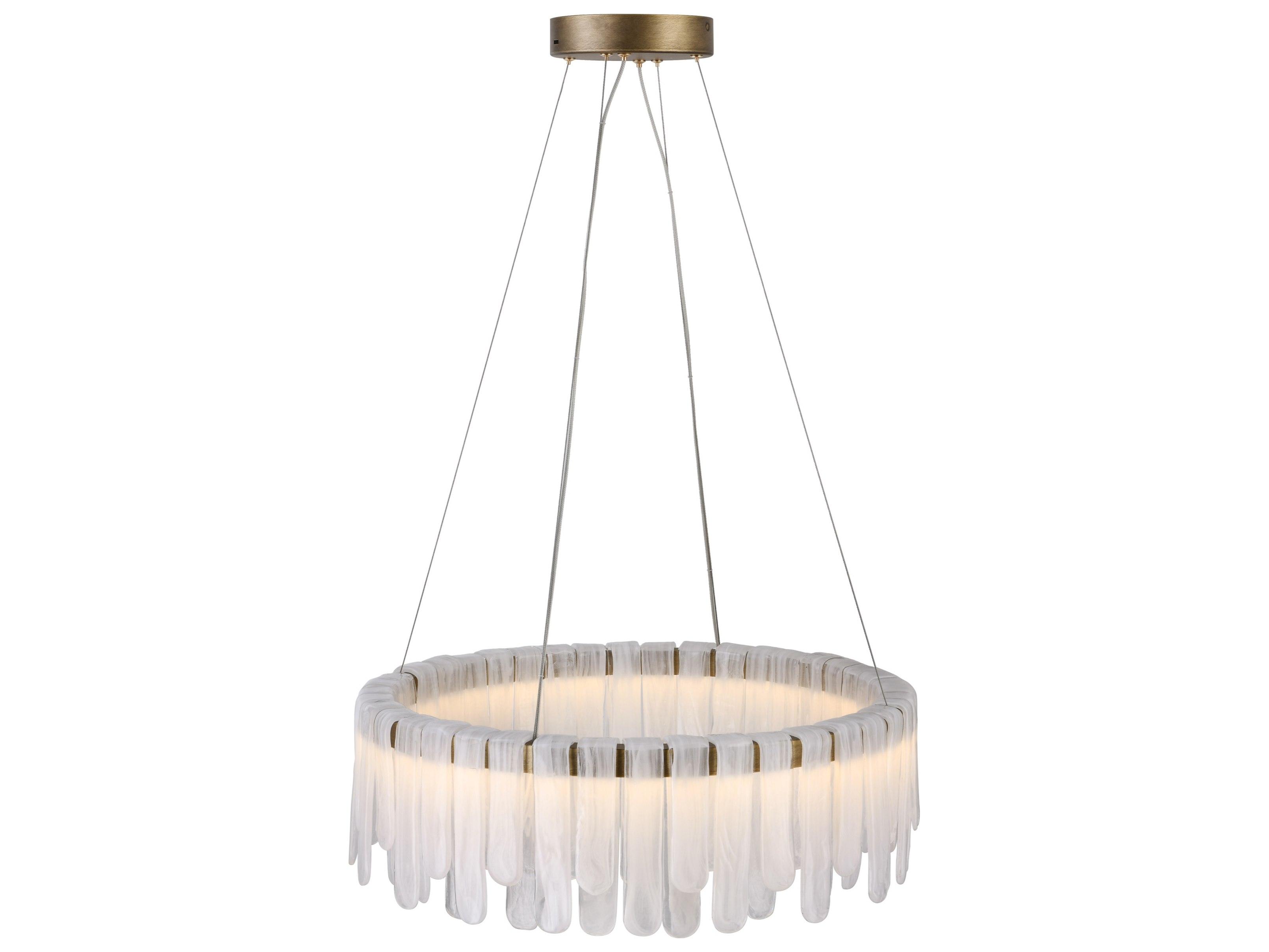 Artcraft Roselle 1-Light Legacy Brass Round Chandelier