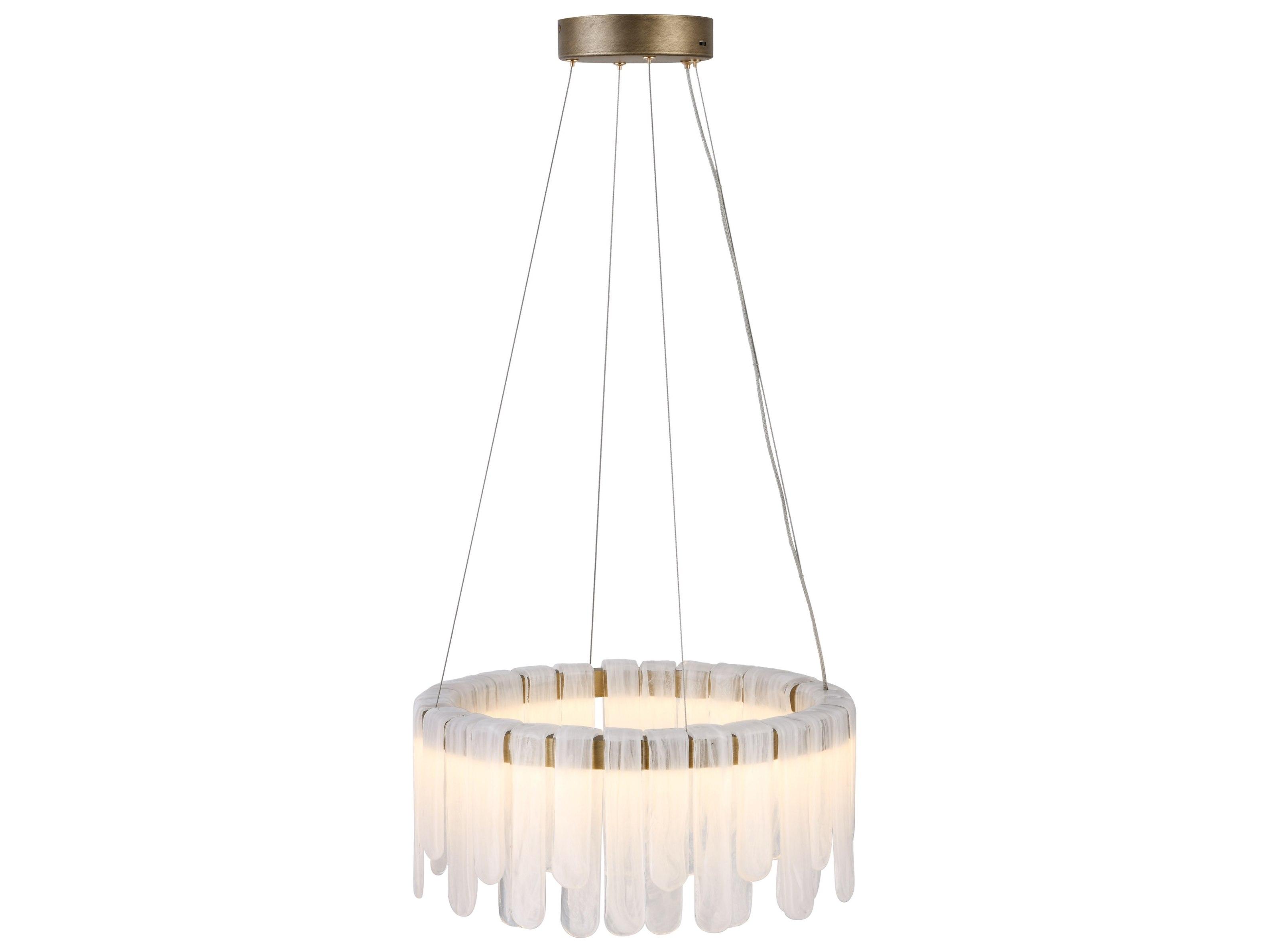 Artcraft Roselle 1-Light Legacy Brass Round Chandelier