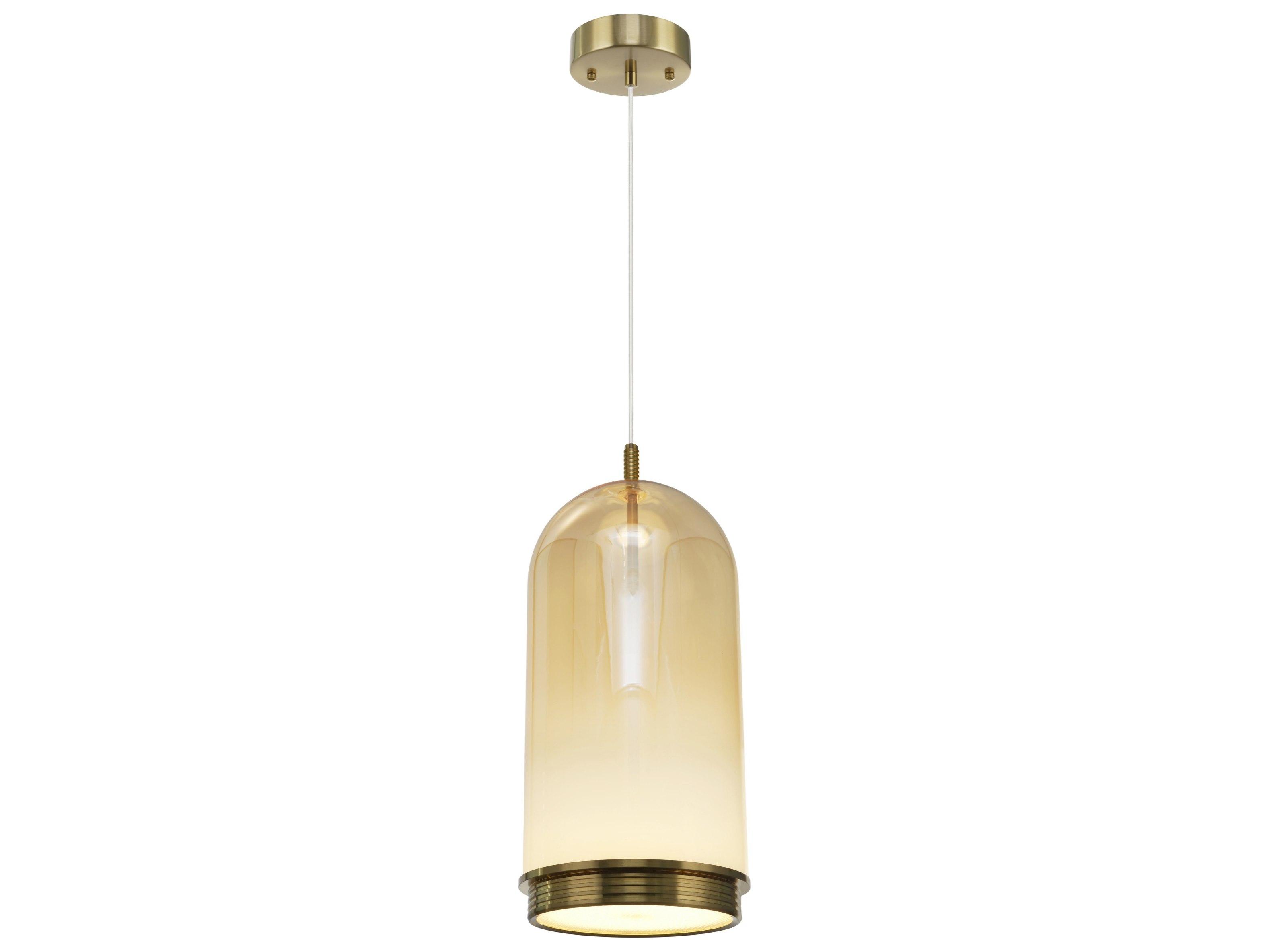Artcraft Nebulosa 1-Light Brass Cylinder Mini Pendant