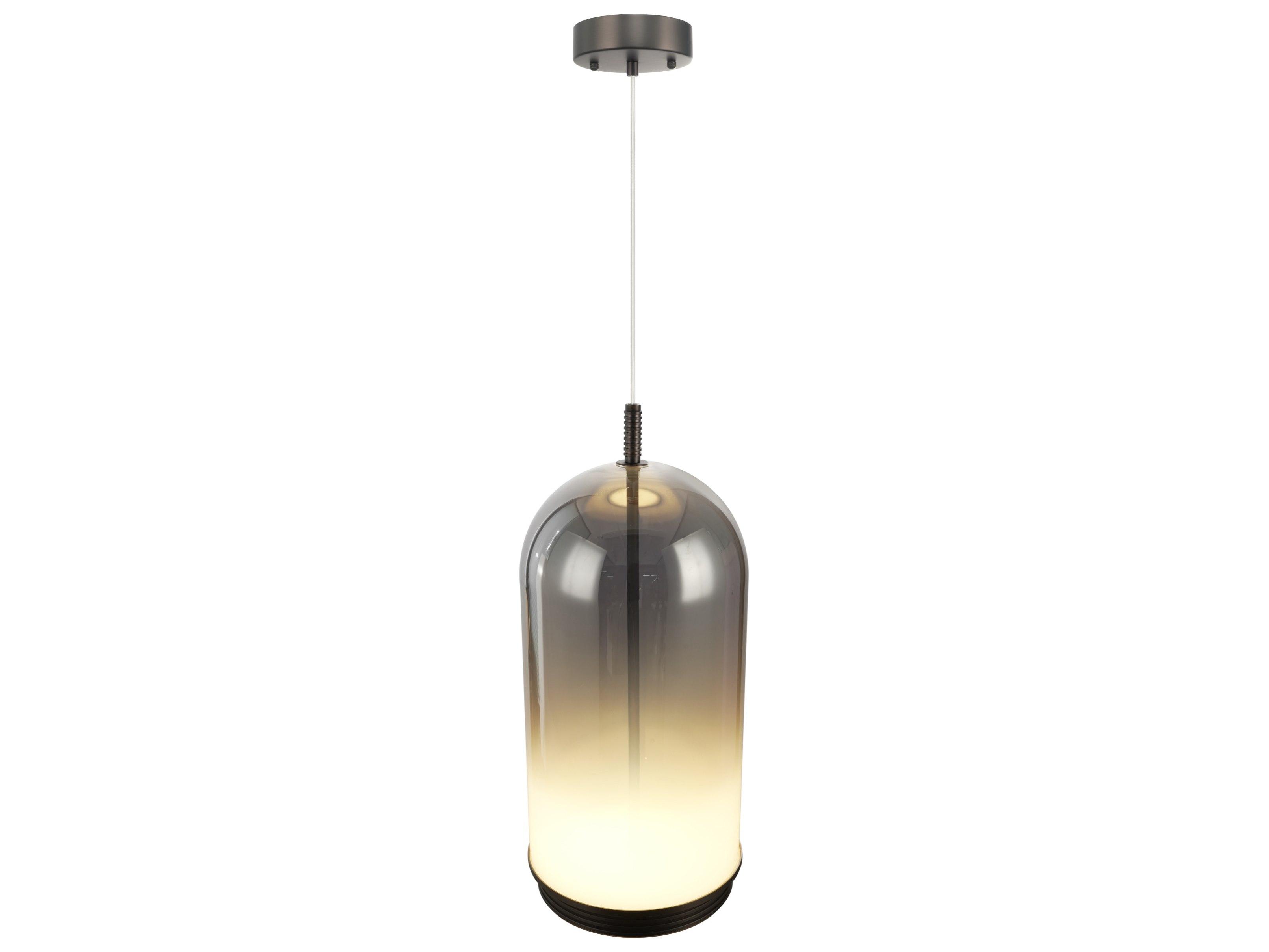 Artcraft Nebulosa 1-Light Graphite Gray Cylinder Mini Pendant