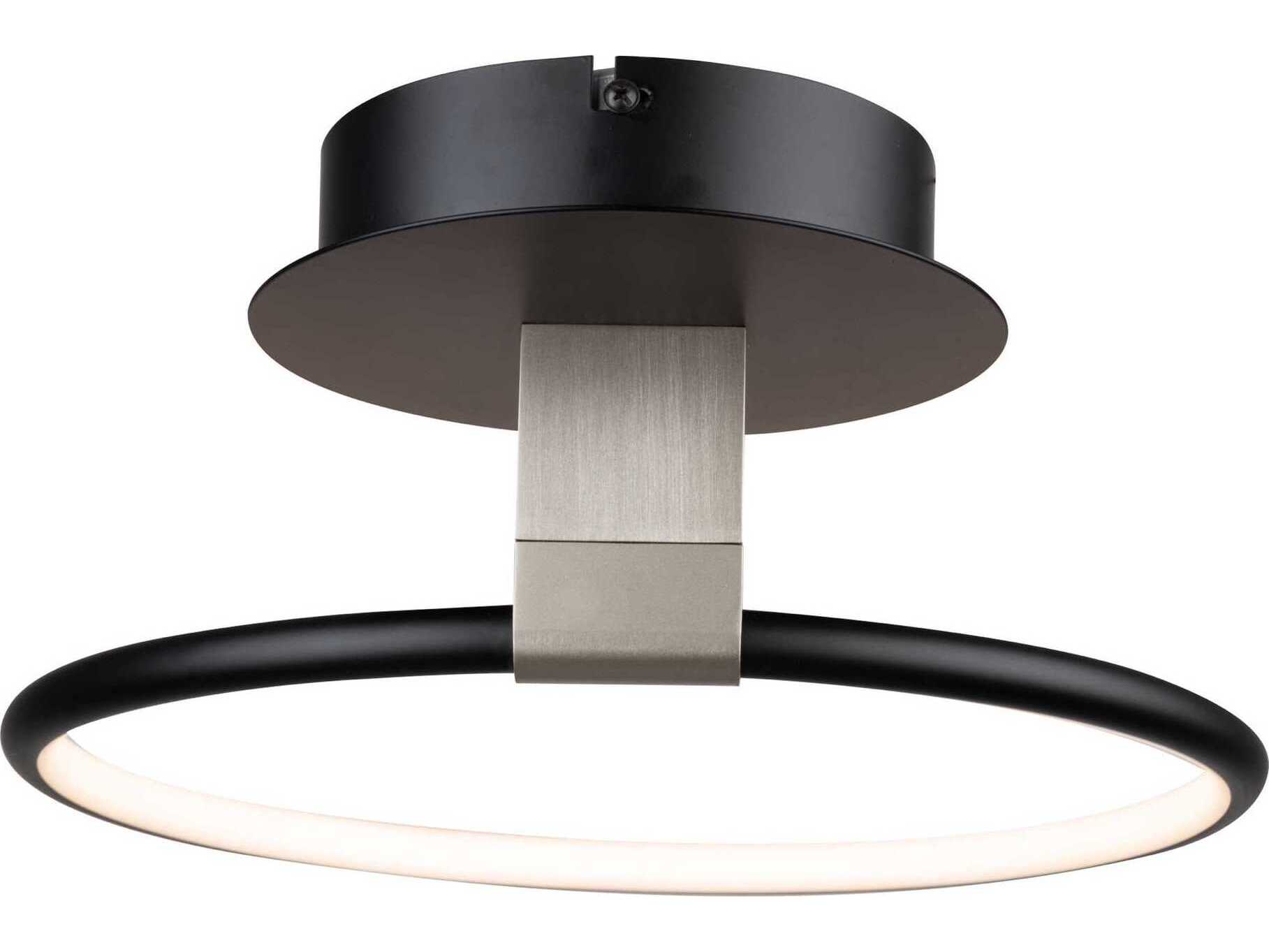 Artcraft Halo Black LED Round Semi Flush Mount