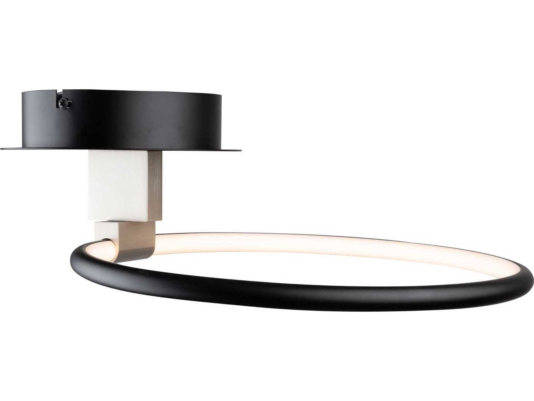 Artcraft Halo Black LED Round Semi Flush Mount