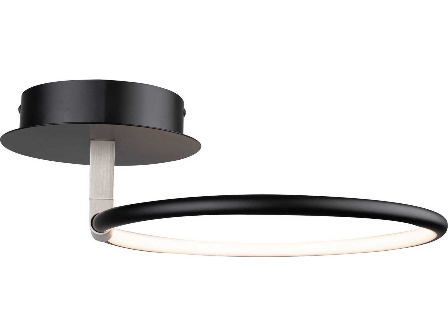 Artcraft Halo Black LED Round Semi Flush Mount