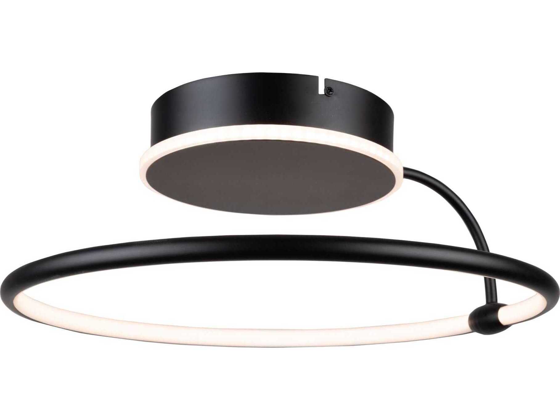 Artcraft Halo Black LED Round Semi Flush Mount