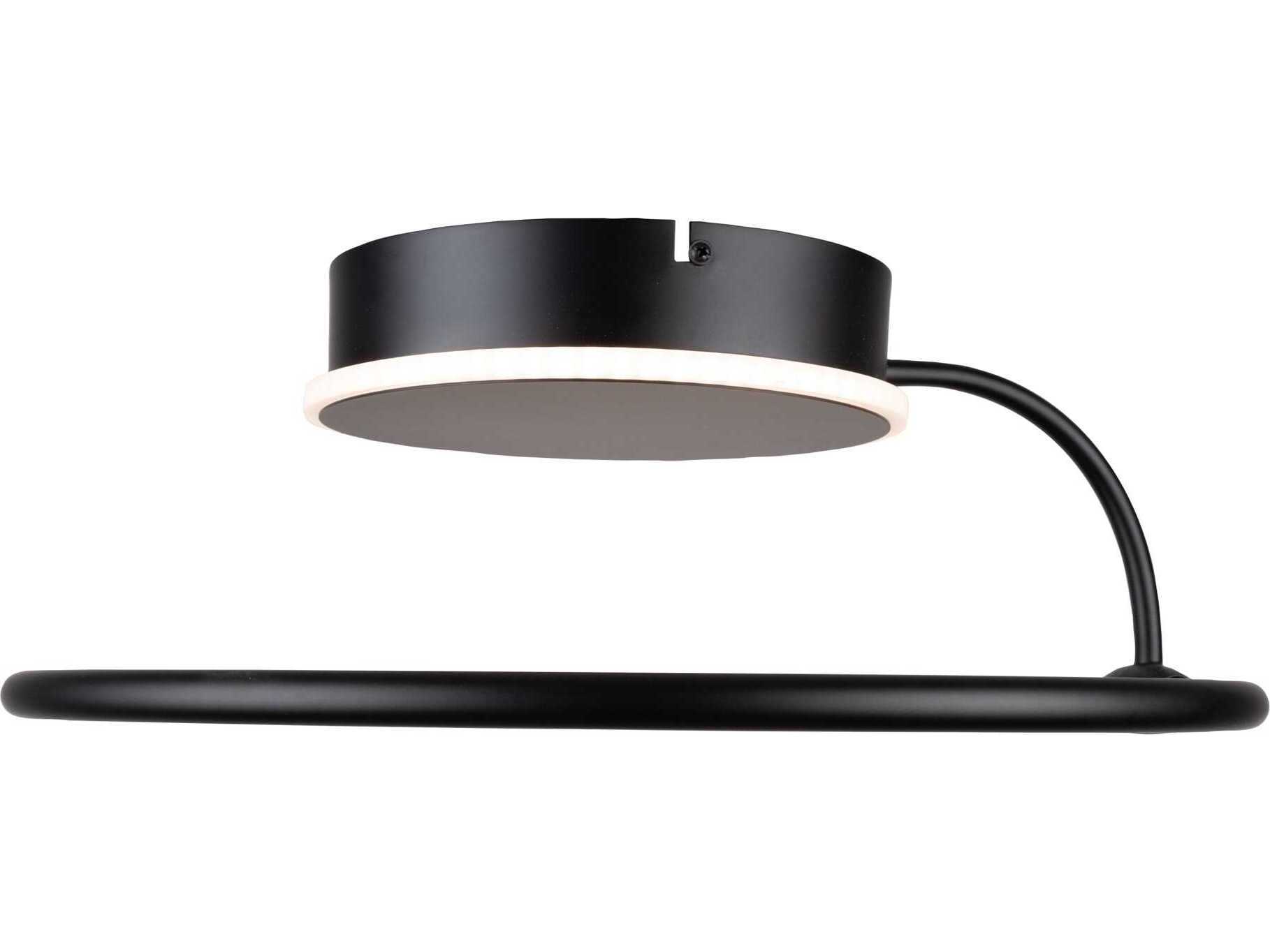 Artcraft Halo Black LED Round Semi Flush Mount