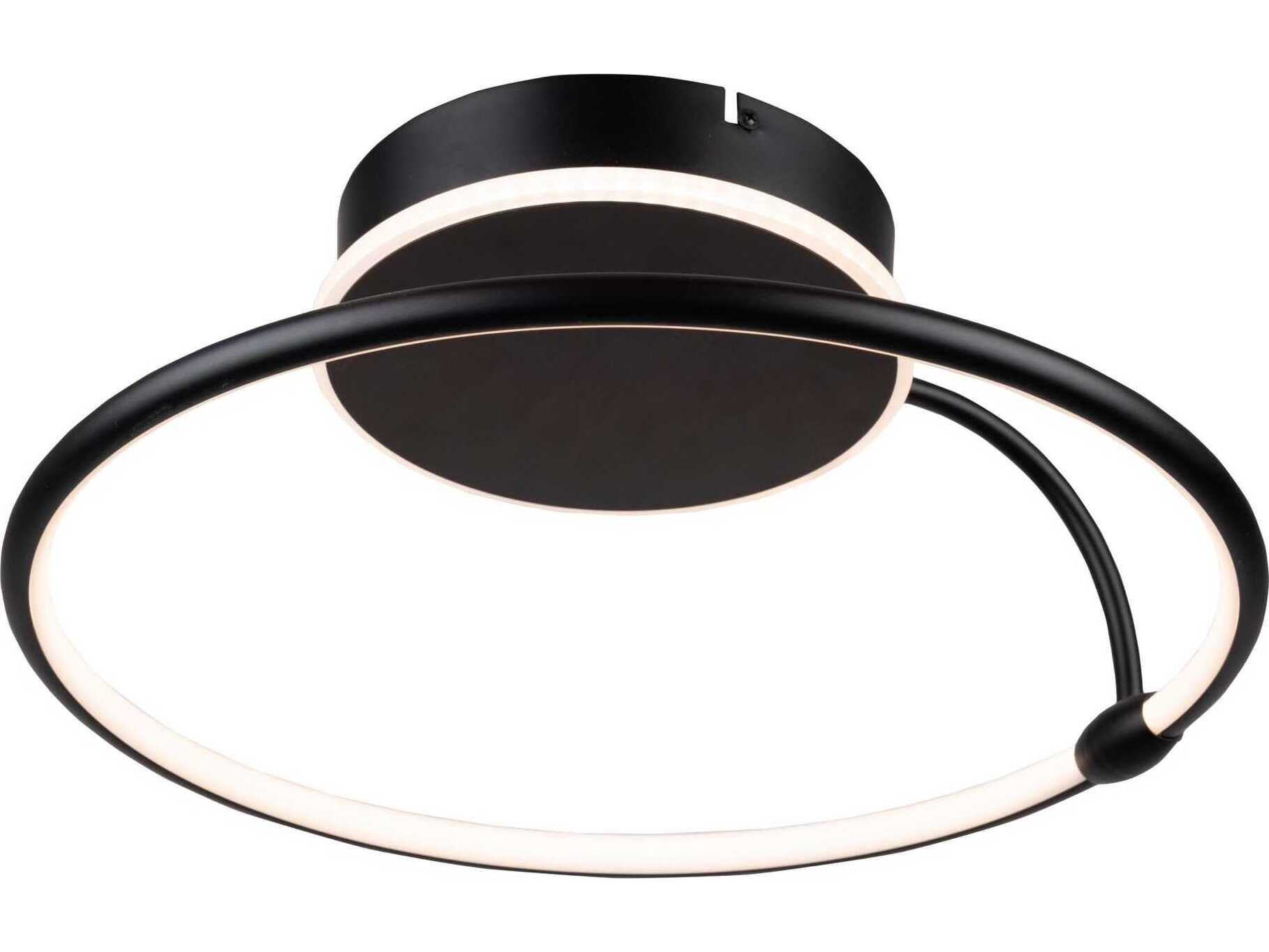 Artcraft Halo Black LED Round Semi Flush Mount