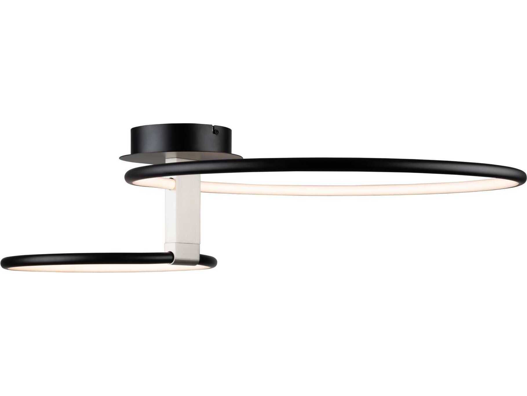 Artcraft Halo Black LED Round Semi Flush Mount