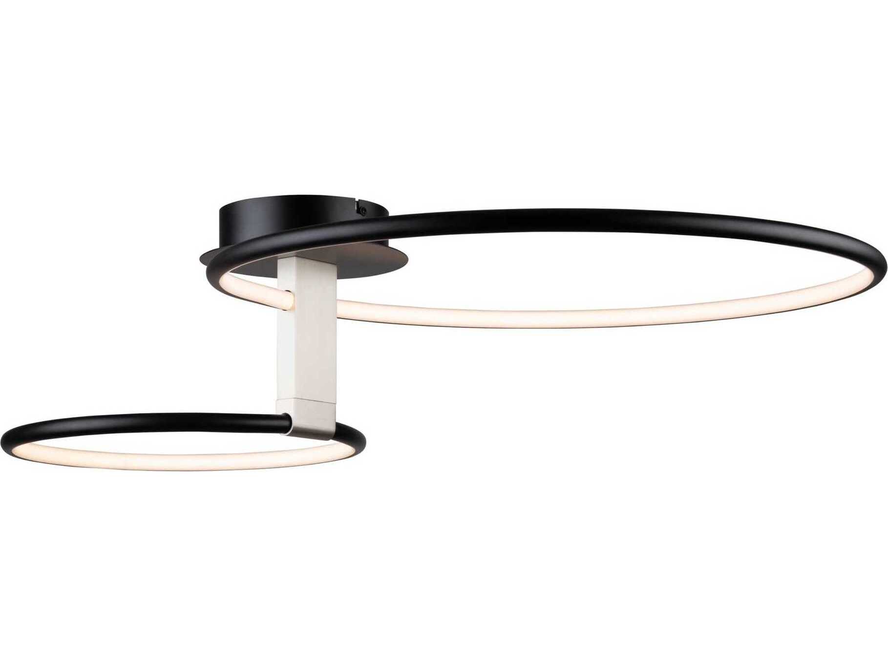 Artcraft Halo Black LED Round Semi Flush Mount