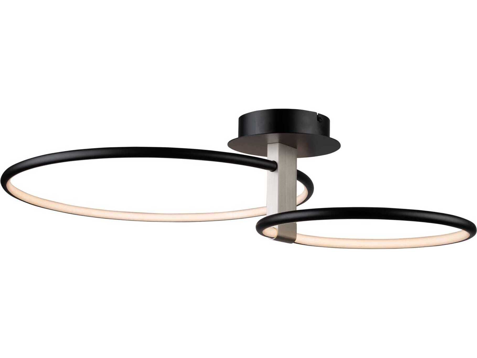 Artcraft Halo Black LED Round Semi Flush Mount