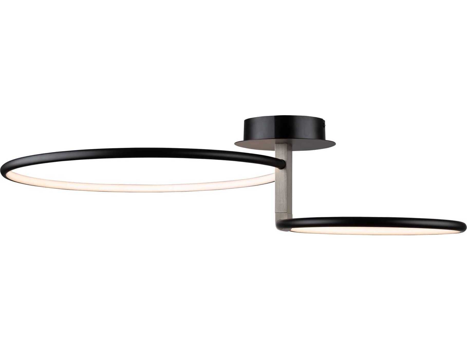 Artcraft Halo Black LED Round Semi Flush Mount