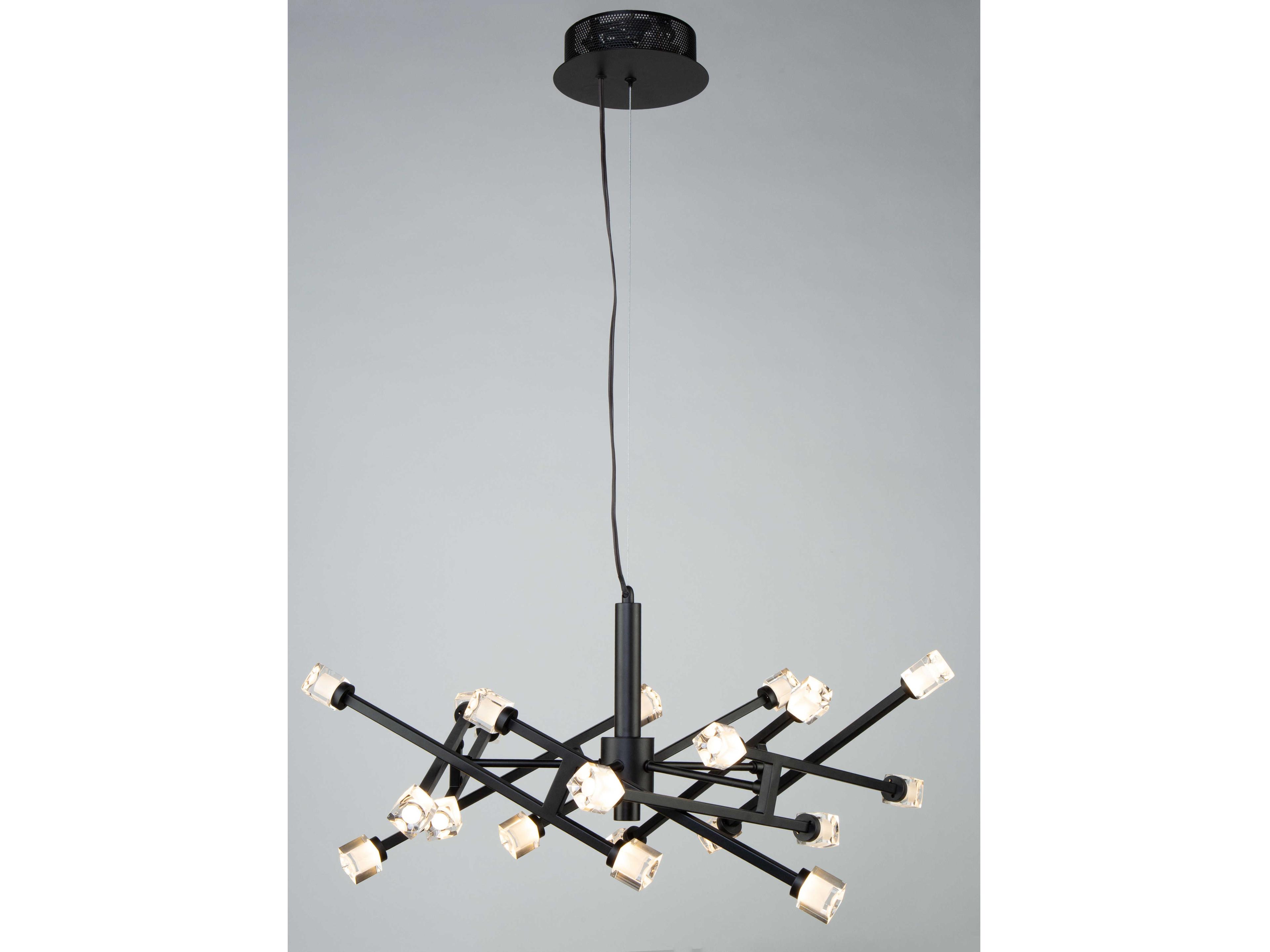 Artcraft Batton 19-Light Black Glass LED Geometric Pendant