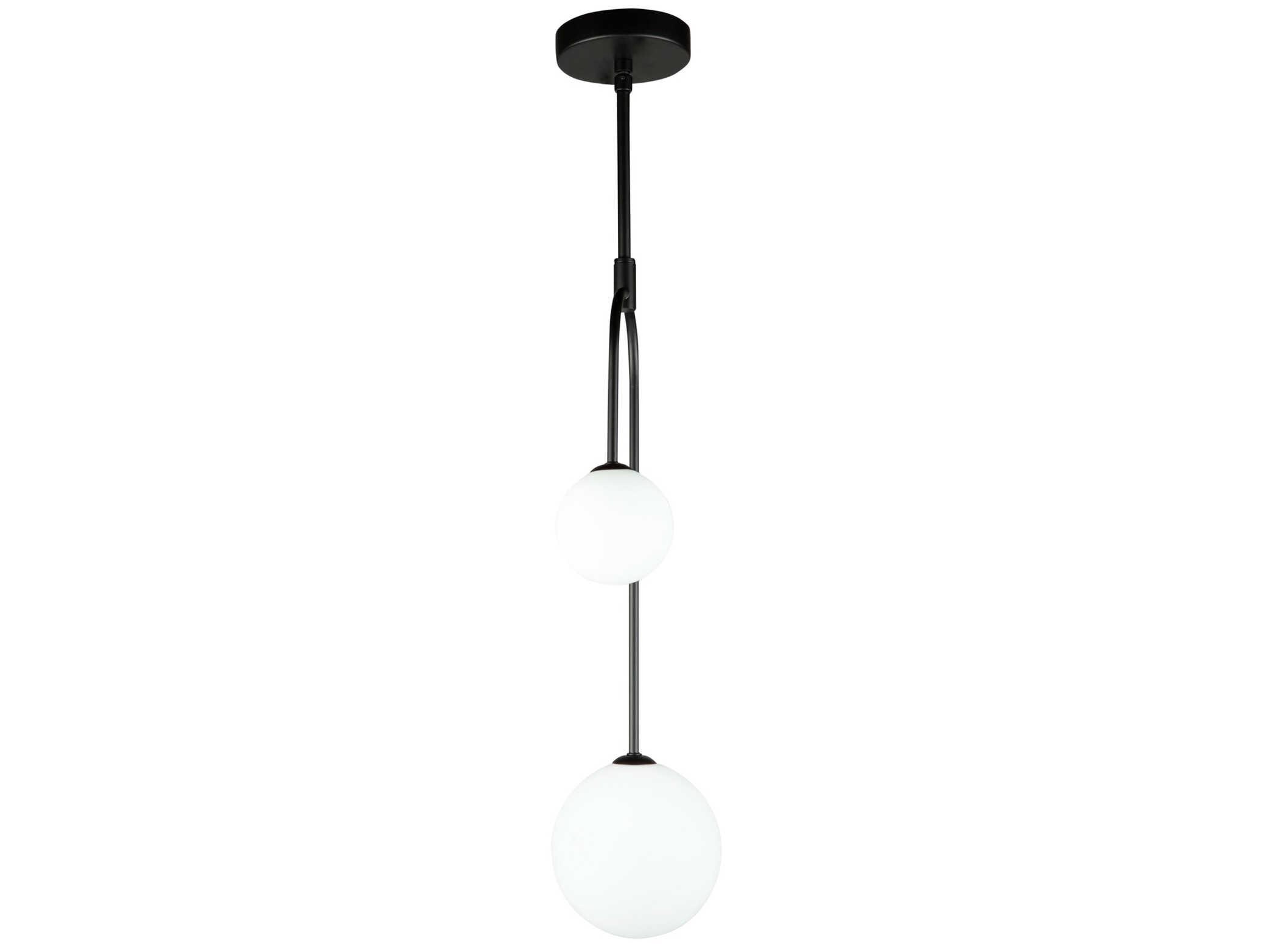 Artcraft Comet 2-Light Semi Matte Black Glass LED Globe Pendant