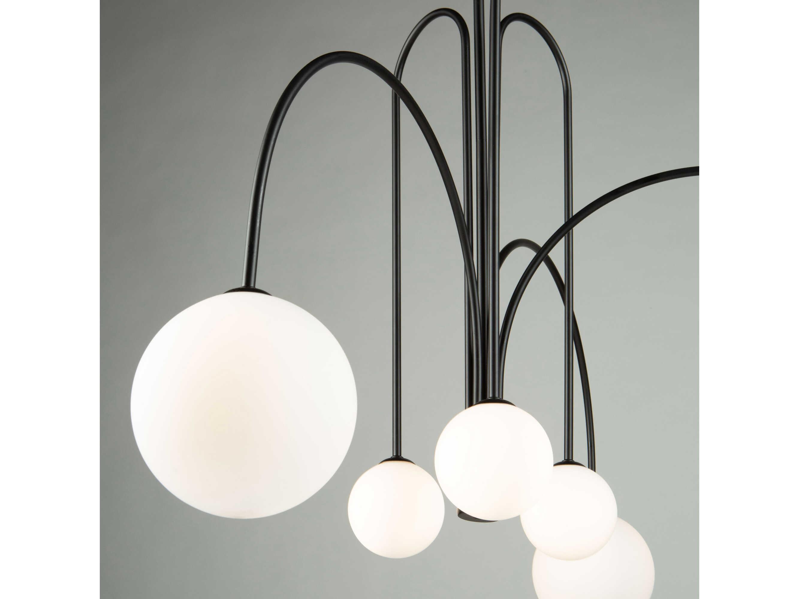 Artcraft Comet 6-Light Semi Matte Black Glass LED Globe Chandelier