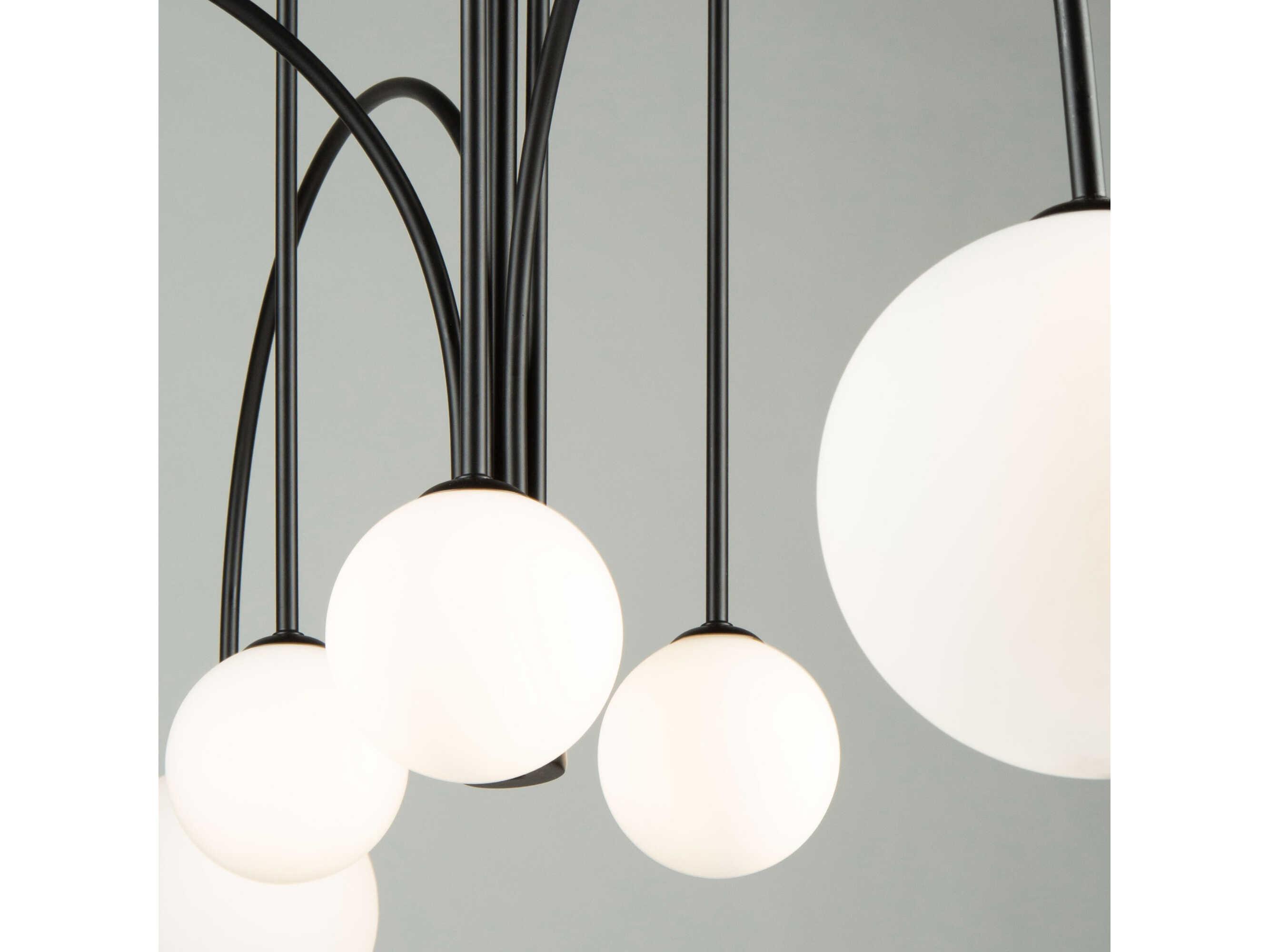 Artcraft Comet 6-Light Semi Matte Black Glass LED Globe Chandelier