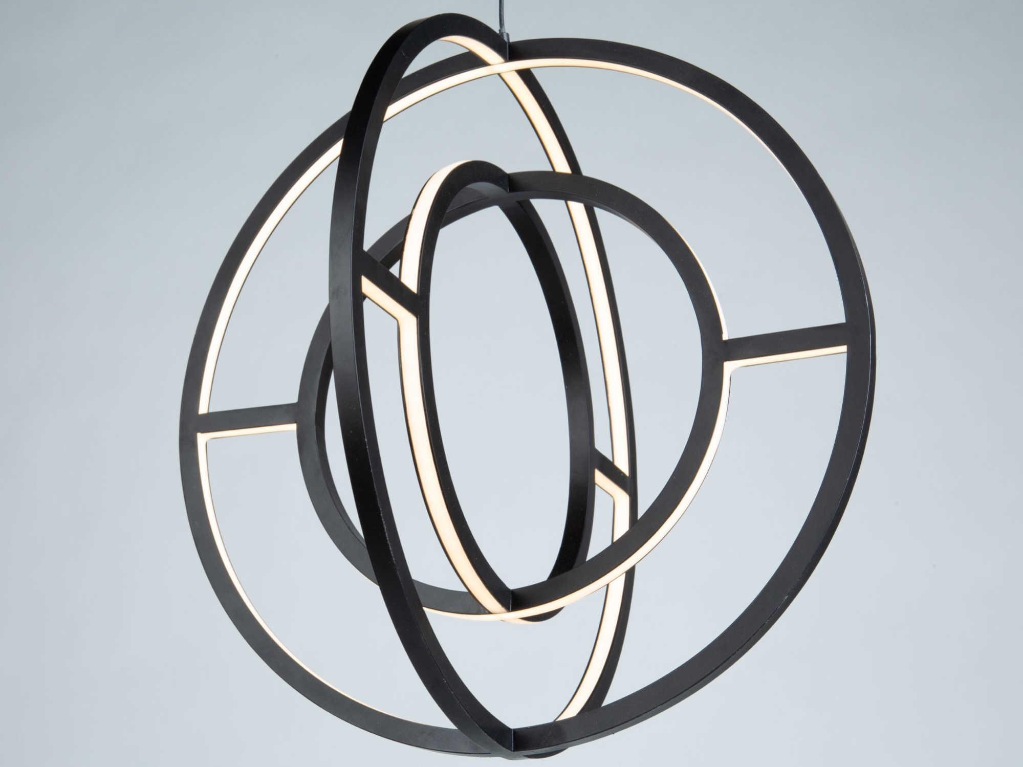 Artcraft Celestial 4-Light Matte Black LED Geometric Round Pendant