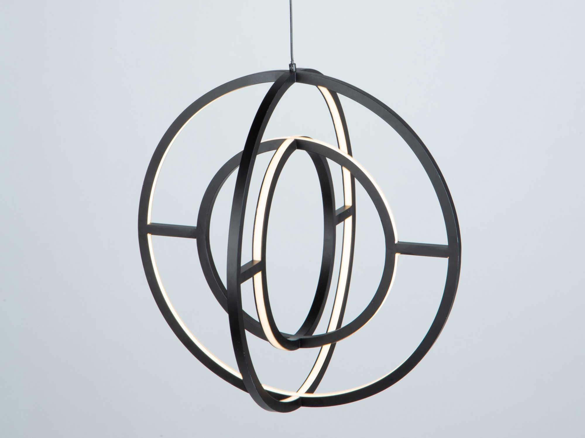 Artcraft Celestial 4-Light Matte Black LED Geometric Round Pendant
