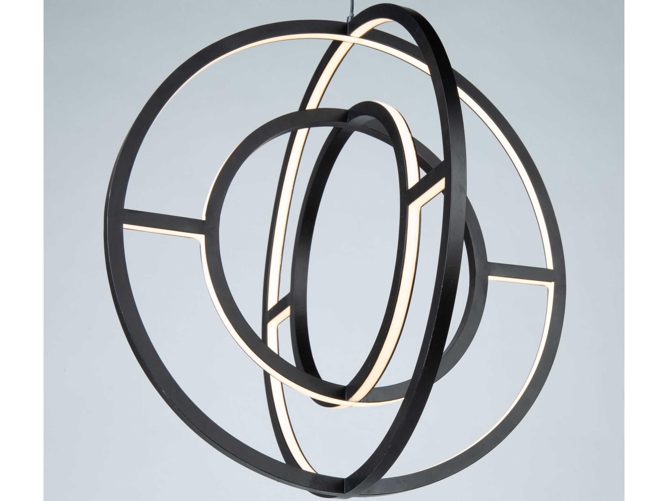 Artcraft Celestial 4-Light Matte Black LED Geometric Round Pendant