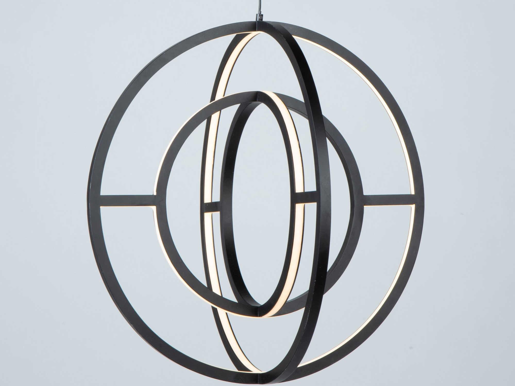 Artcraft Celestial 4-Light Matte Black LED Geometric Round Pendant