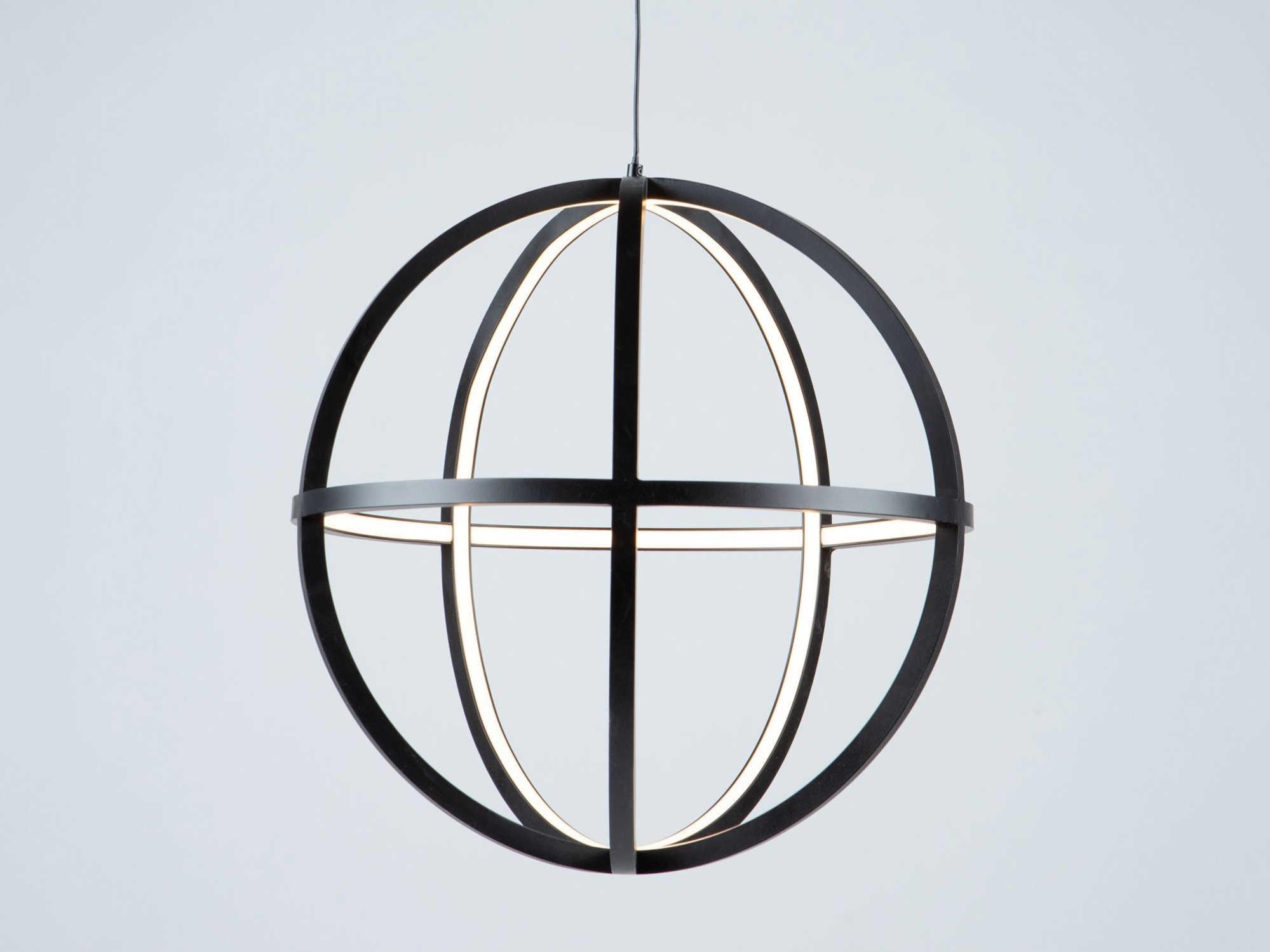 Artcraft Celestial 4-Light Matte Black LED Geometric Round Pendant