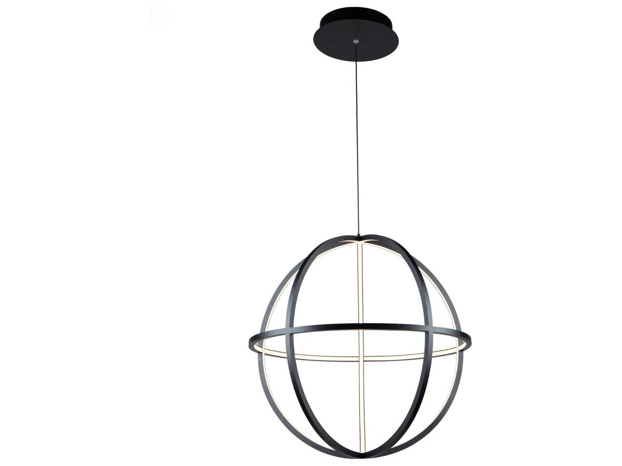 Artcraft Celestial 4-Light Matte Black LED Geometric Round Pendant