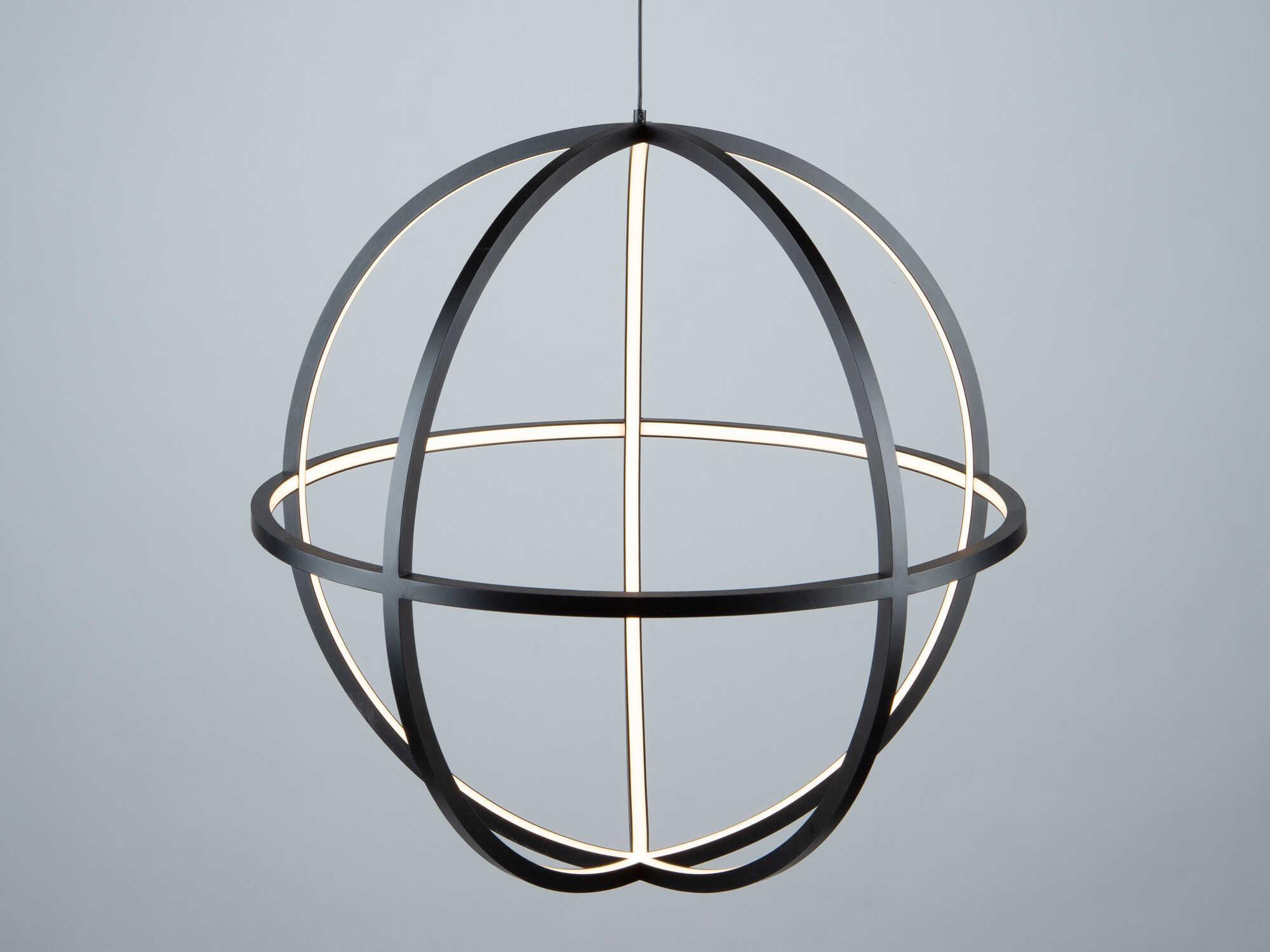 Artcraft Celestial 4-Light Matte Black LED Geometric Round Pendant