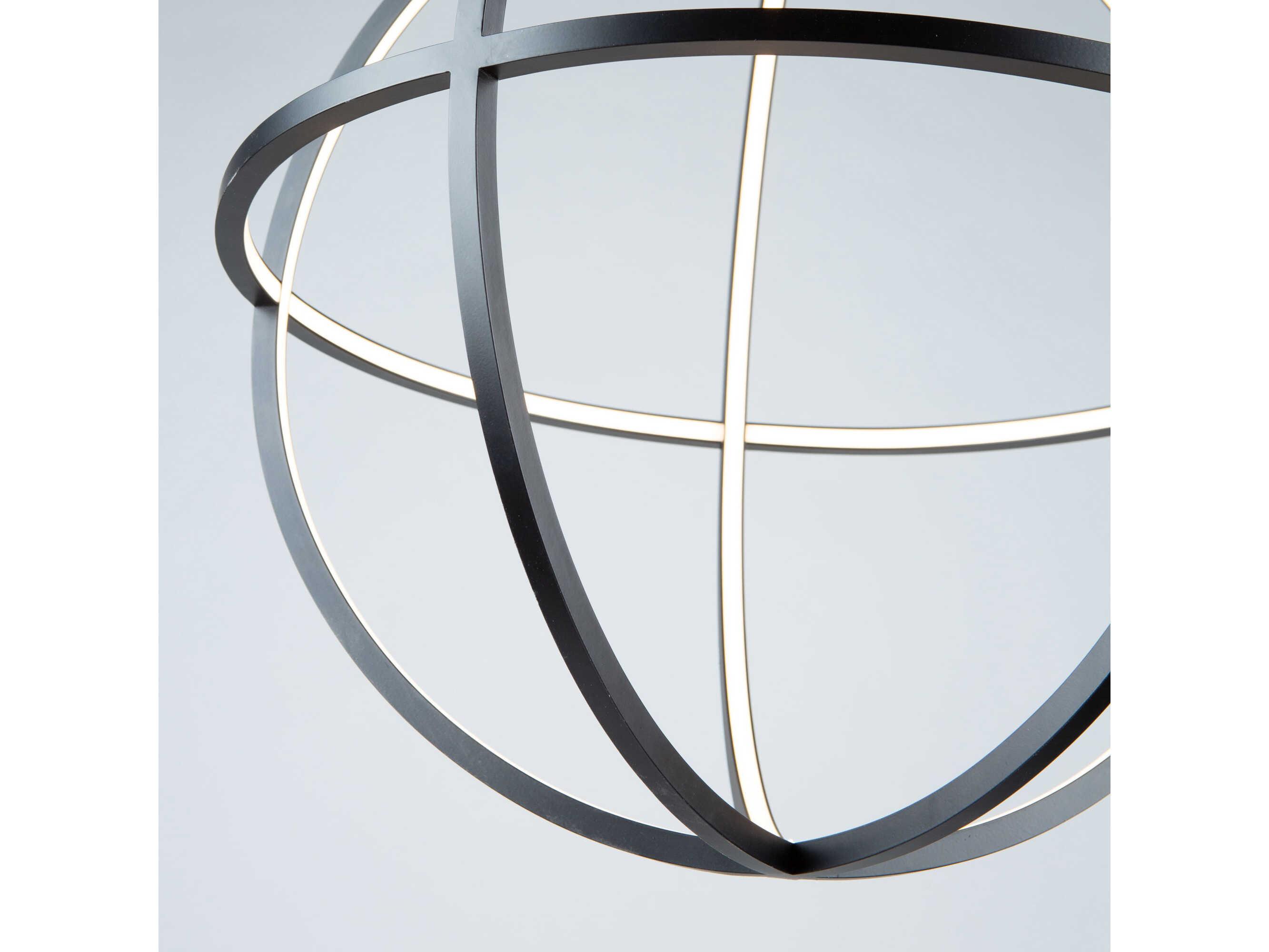 Artcraft Celestial 4-Light Matte Black LED Geometric Round Pendant