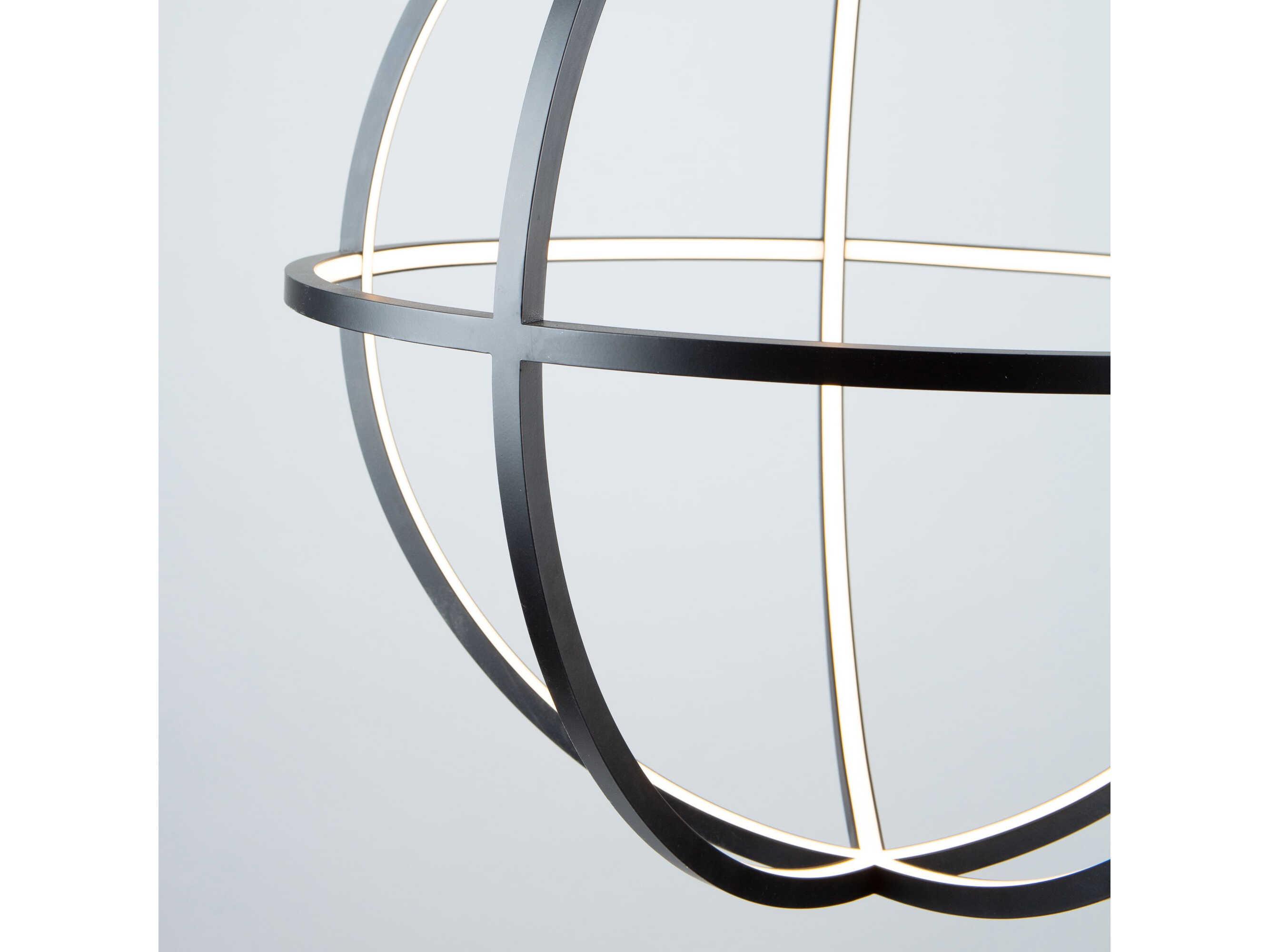 Artcraft Celestial 4-Light Matte Black LED Geometric Round Pendant