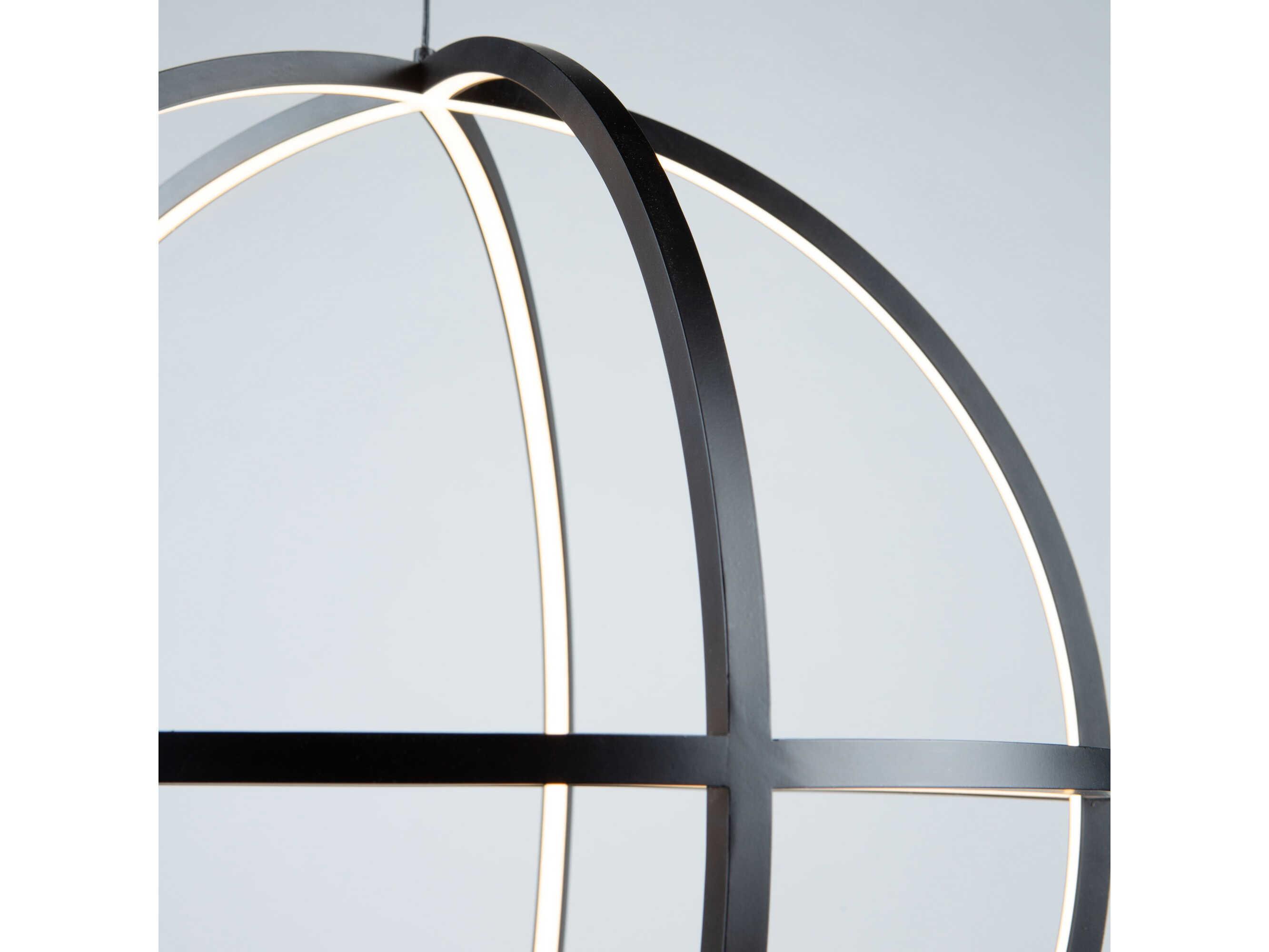 Artcraft Celestial 4-Light Matte Black LED Geometric Round Pendant