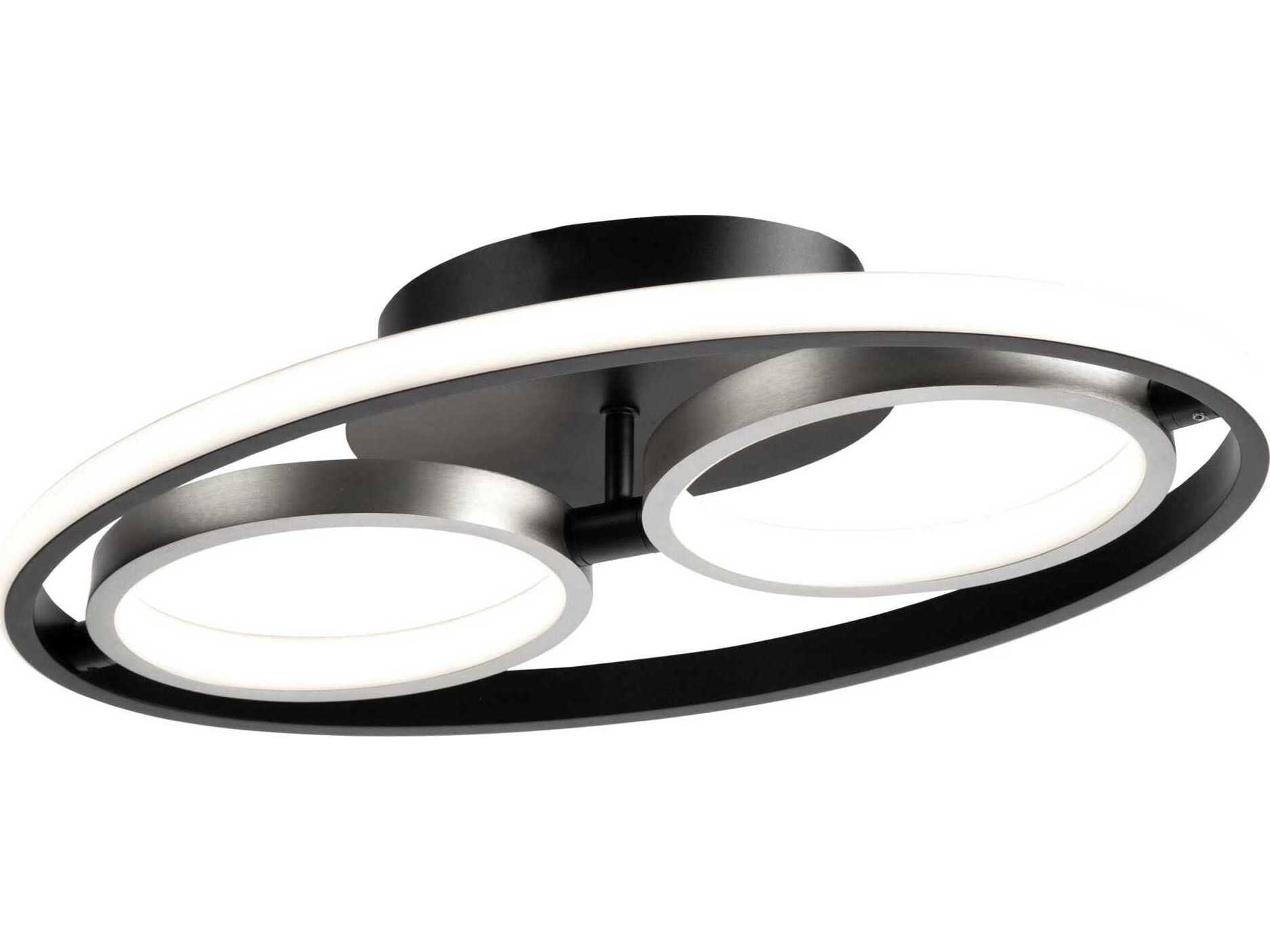 Artcraft Gemini Black Nickel LED Round Flush Mount