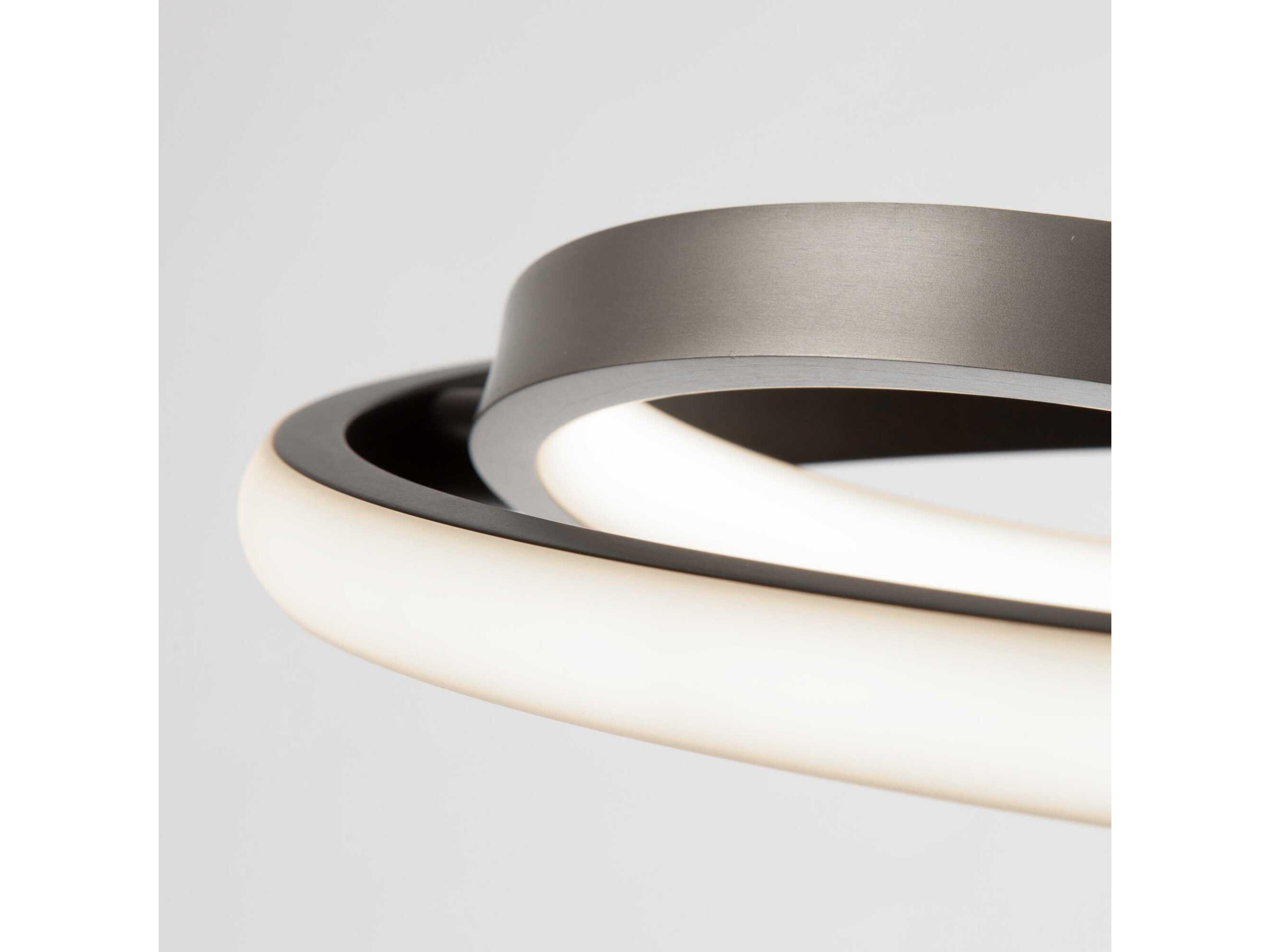 Artcraft Gemini Black Nickel LED Round Flush Mount