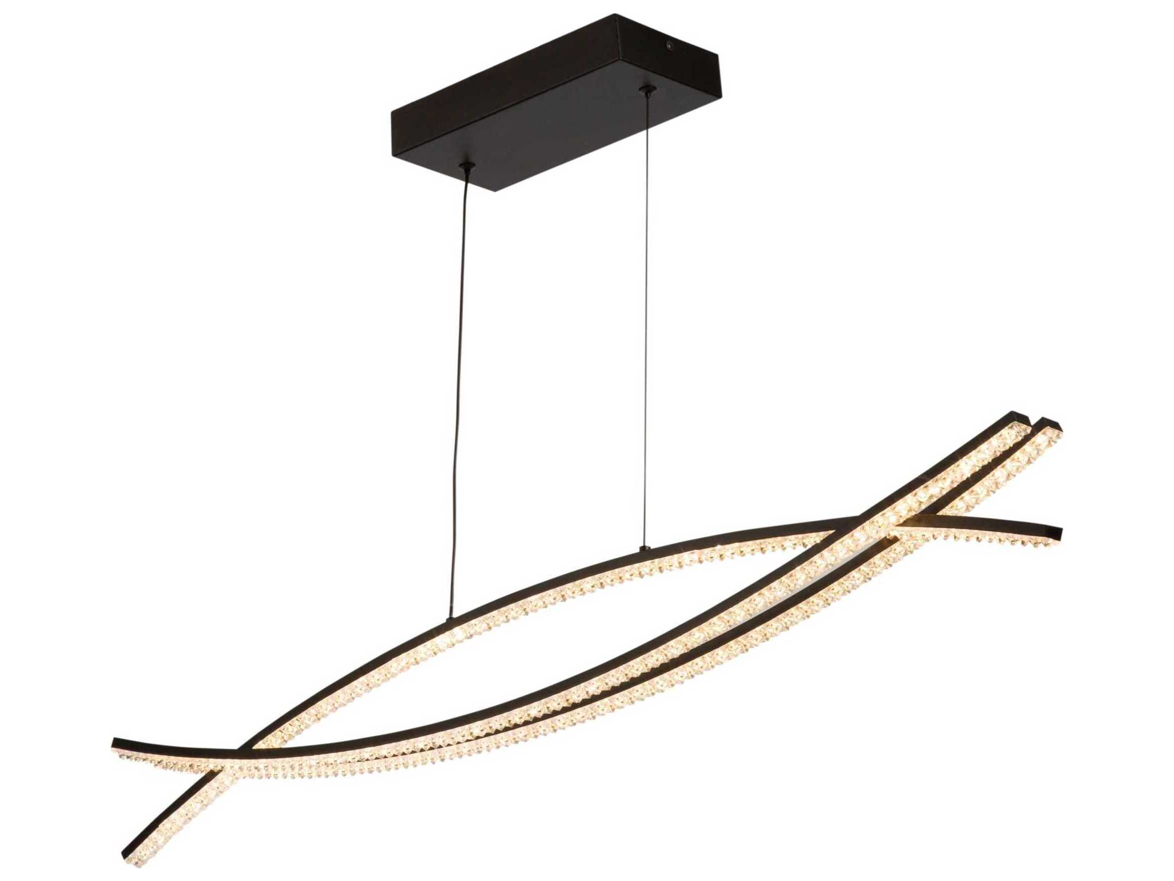 Artcraft Nova Black LED Linear Island Pendant