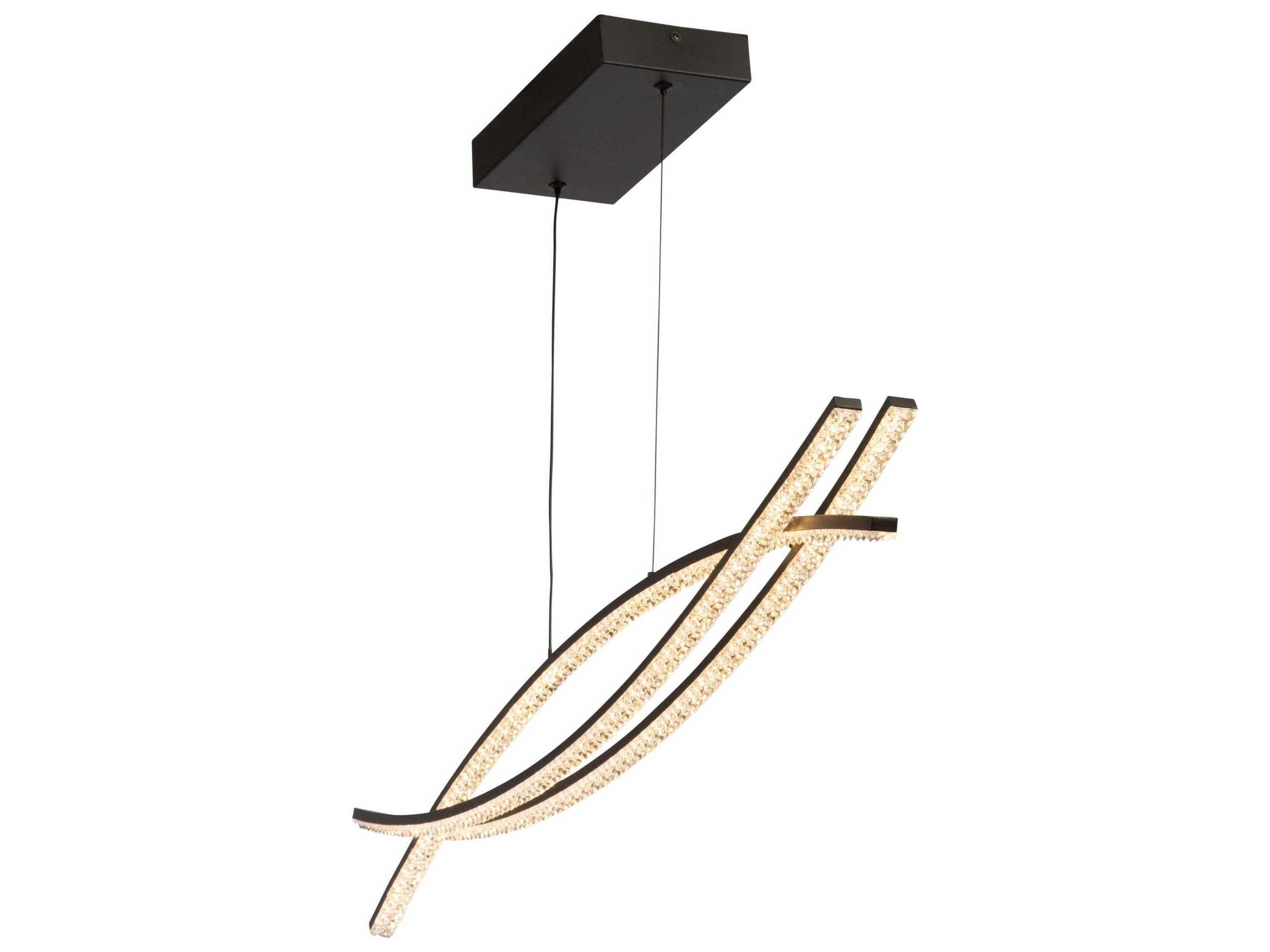 Artcraft Nova Black LED Linear Island Pendant