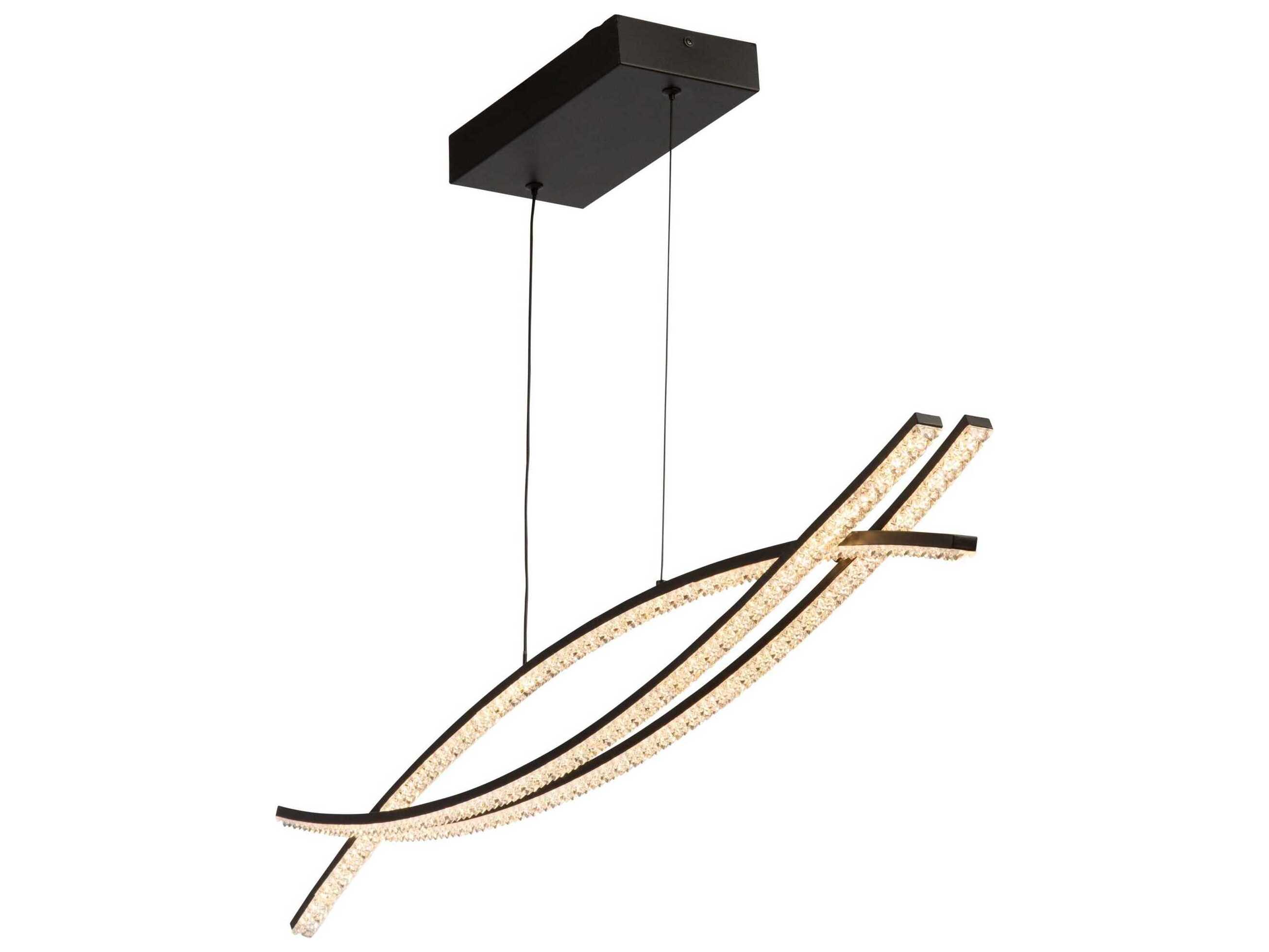 Artcraft Nova Black LED Linear Island Pendant