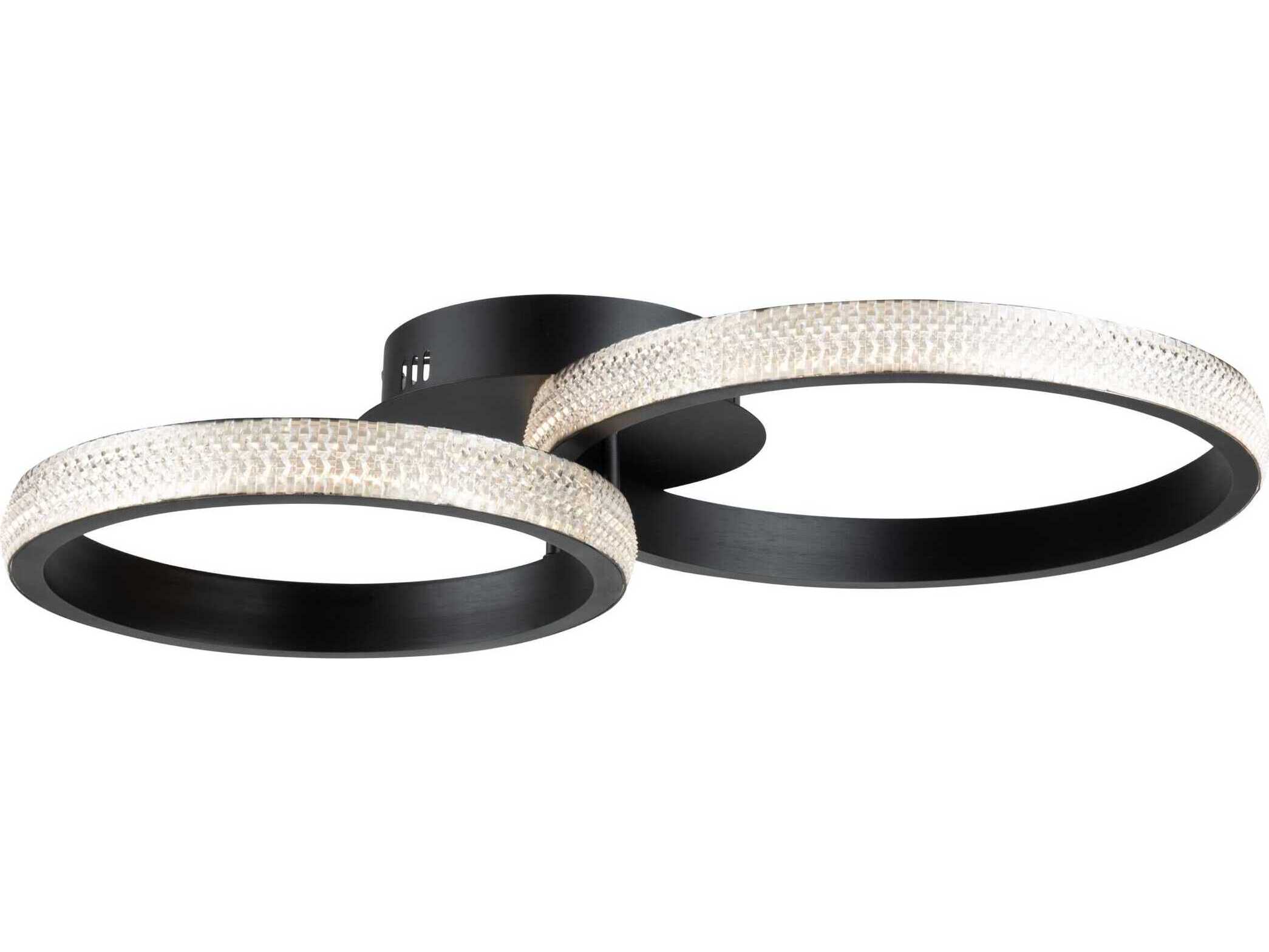 Artcraft Nova Matte Black Round Flush Mount