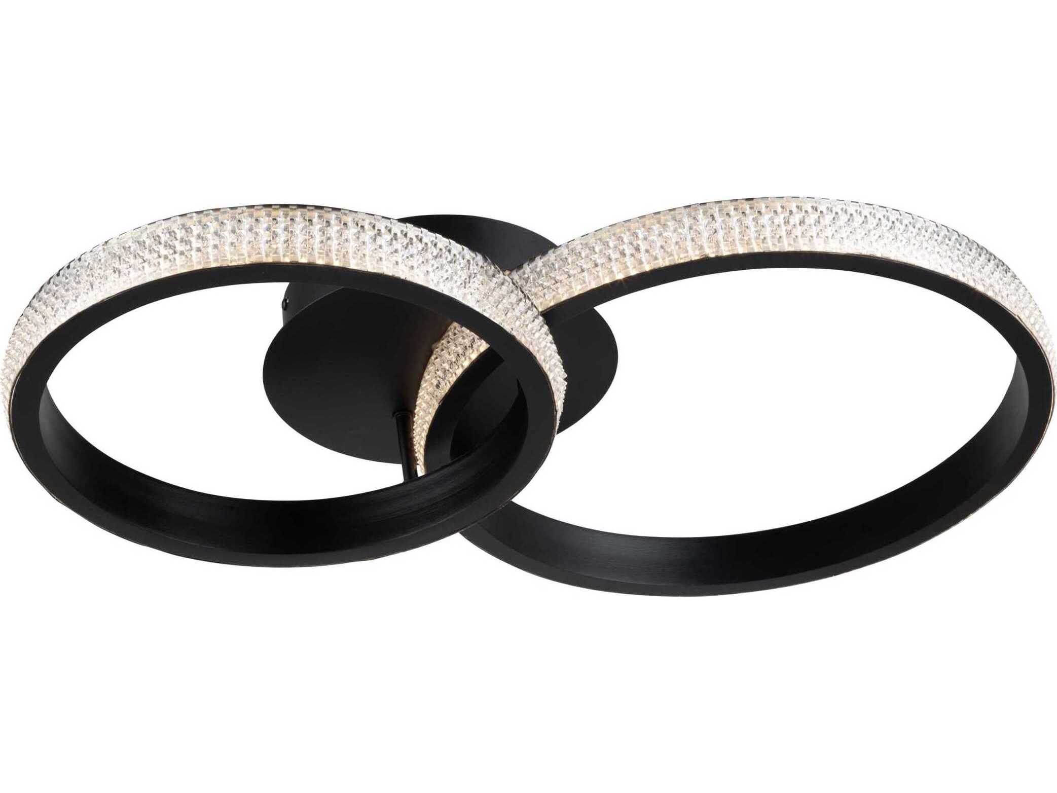 Artcraft Nova Matte Black Round Flush Mount