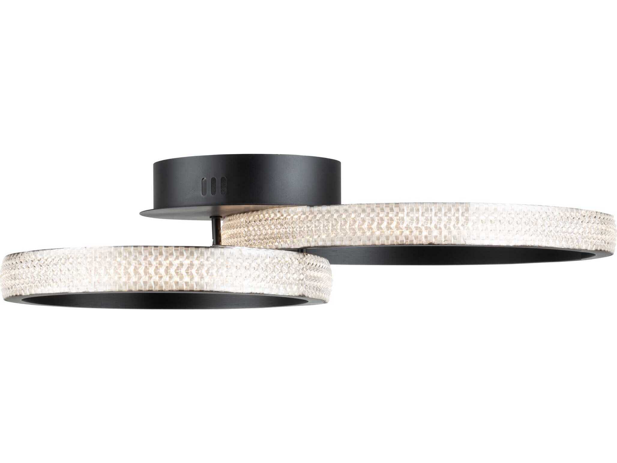 Artcraft Nova Matte Black Round Flush Mount