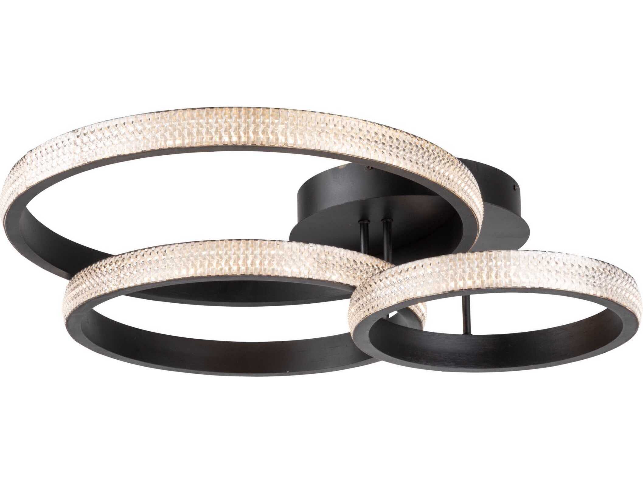 Artcraft Nova Matte Black Round Flush Mount