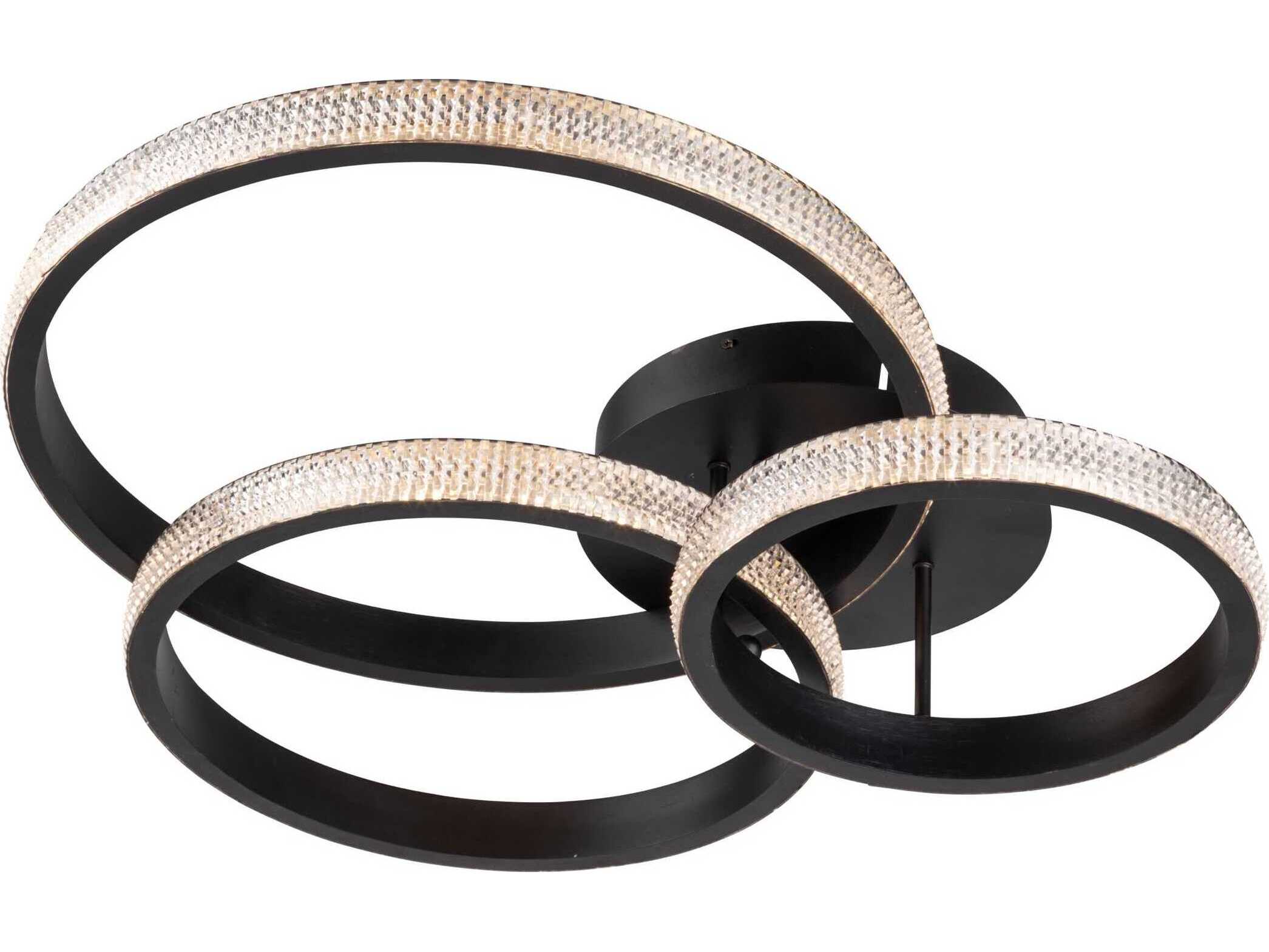 Artcraft Nova Matte Black Round Flush Mount